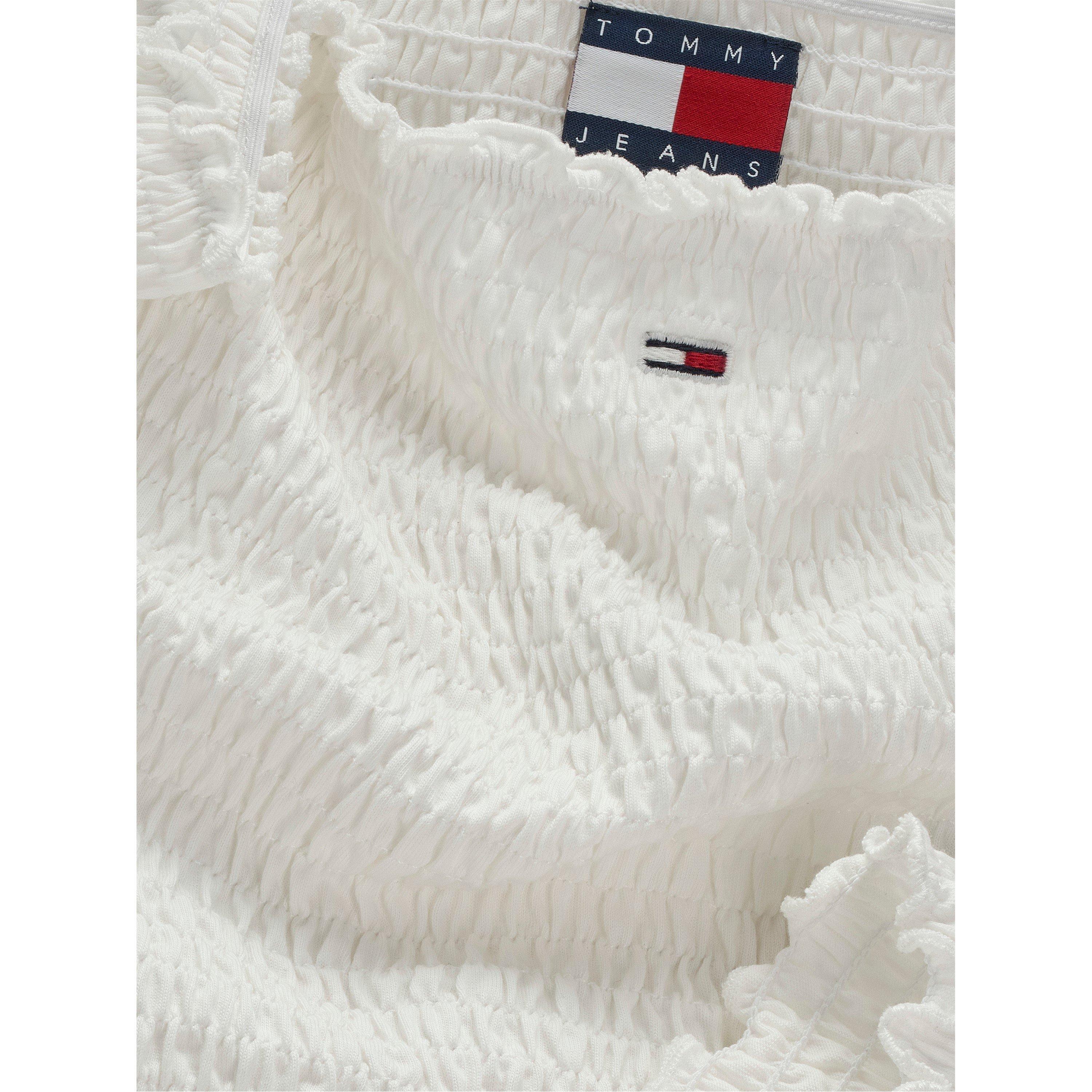 Ecru - Tommy Jeans - Women's Cropped Smock Crop Tops - 7