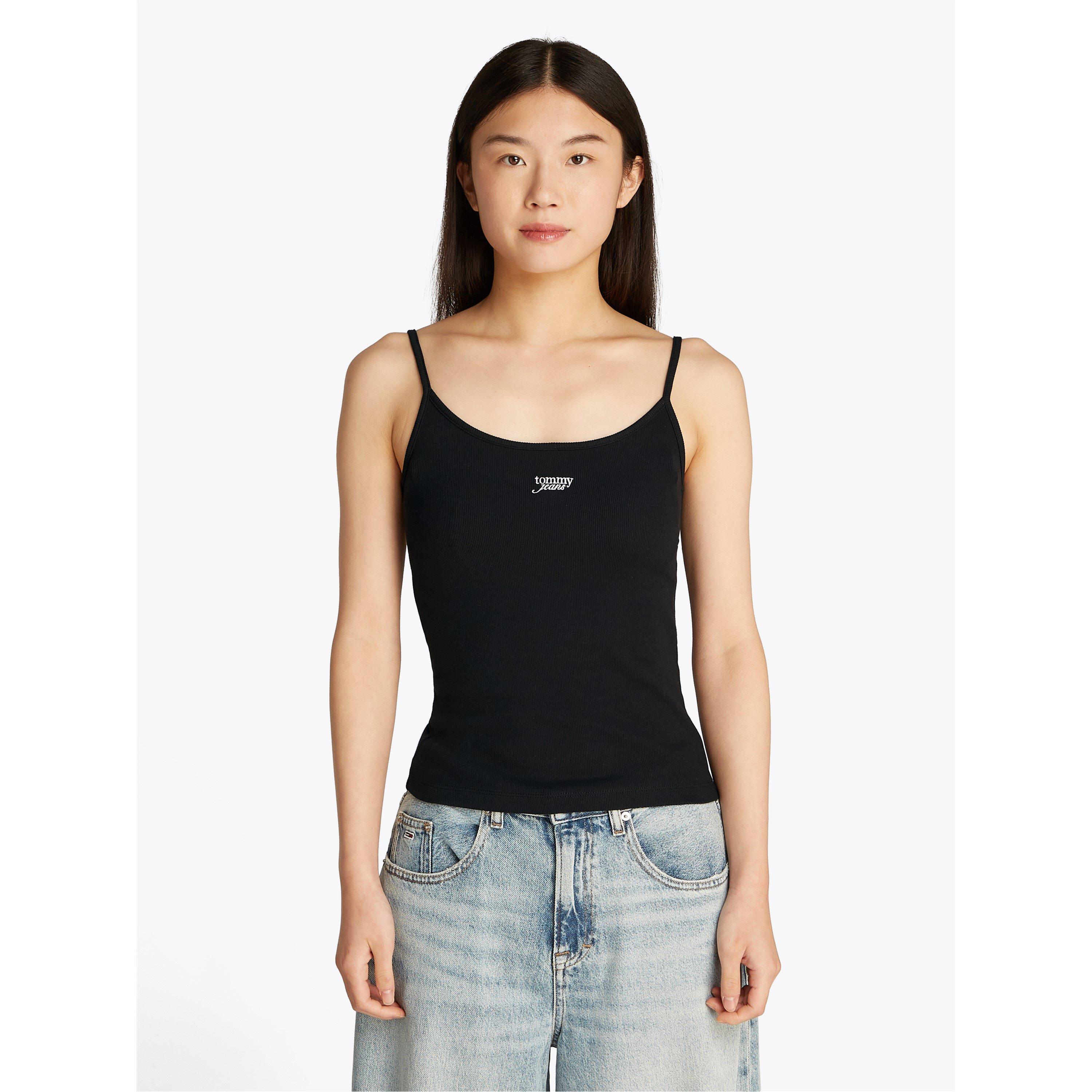Preto - Tommy Jeans - Women's Script Strappy Cami Top - 3