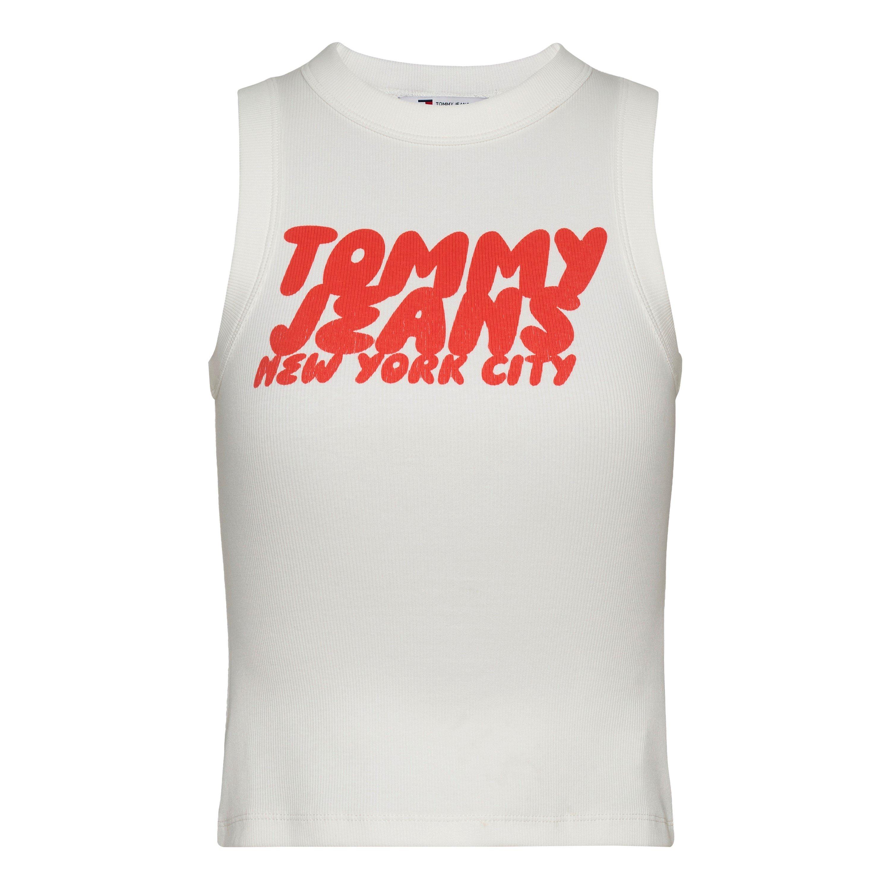 Tommy Jeans Women's Slim Tank Vest - Ecru - 14 (L)