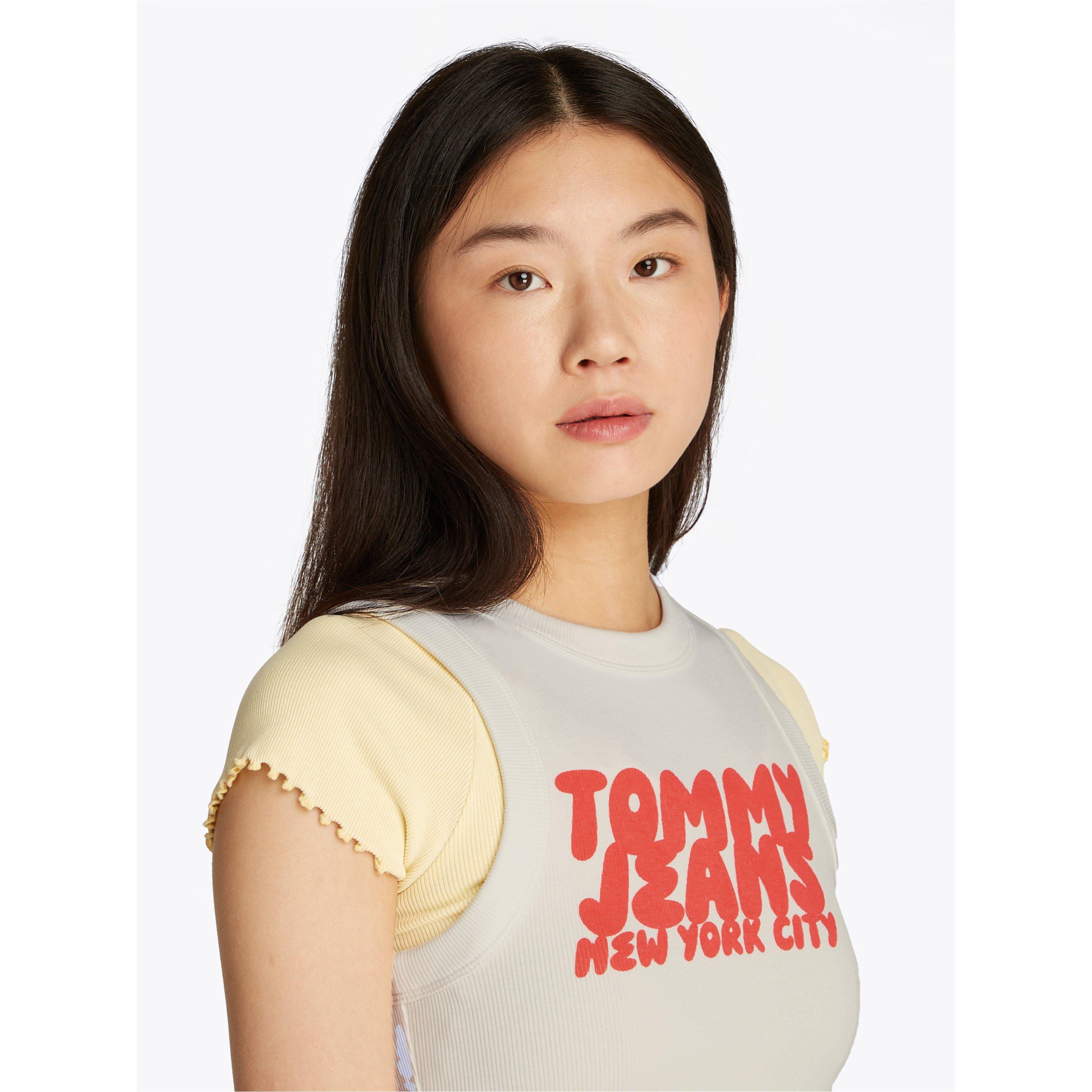 Ecru - Tommy Jeans - Women's Slim Tank Top Vest - 4