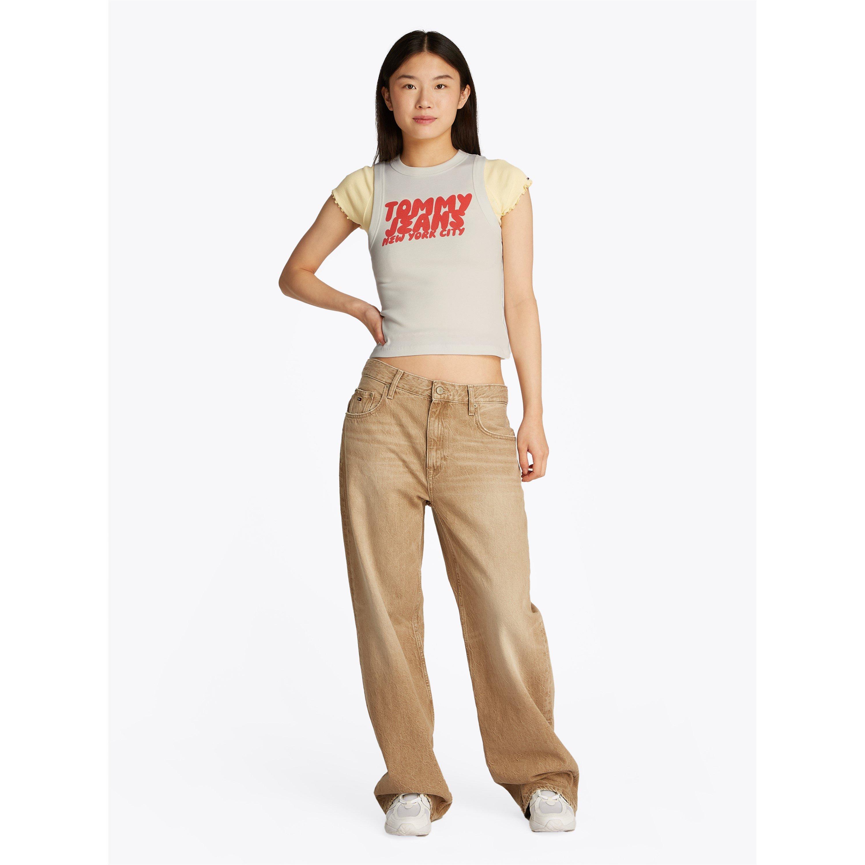 Ecru - Tommy Jeans - Women's Slim Tank Top Vest - 5