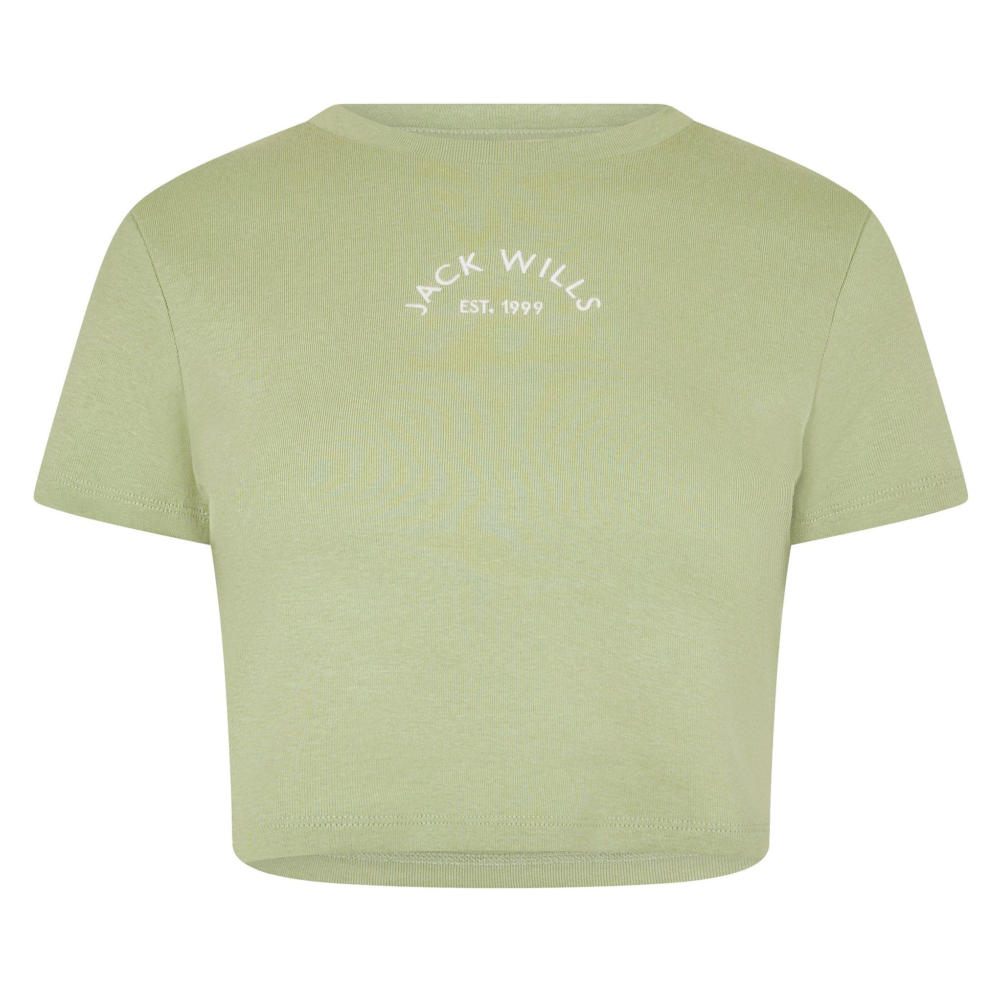 Jack Wills Women's Cropped Baby Tee - Pistachio - 14 (L)