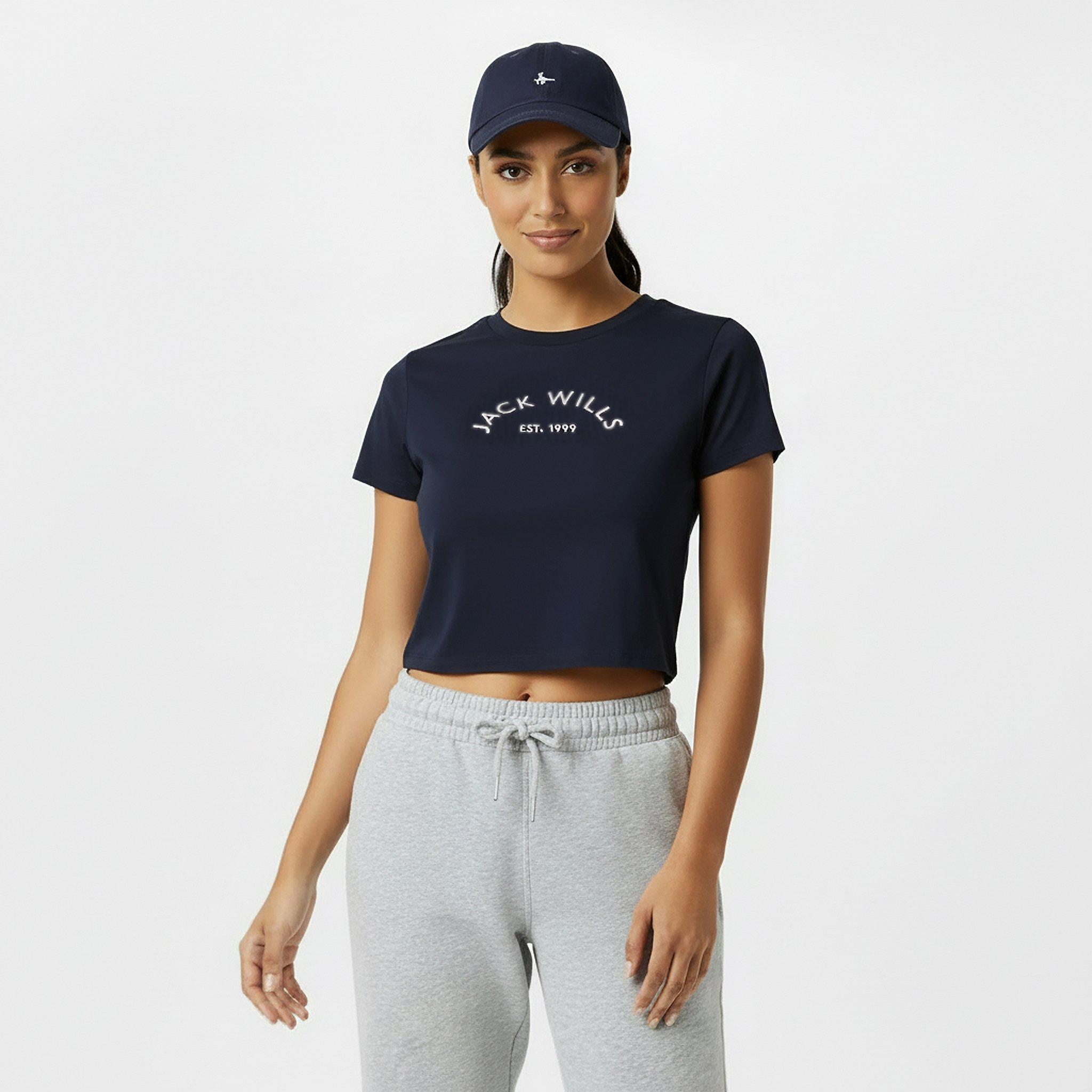 Navy - Jack Wills - Cropped Baby Tee Ladies - 3