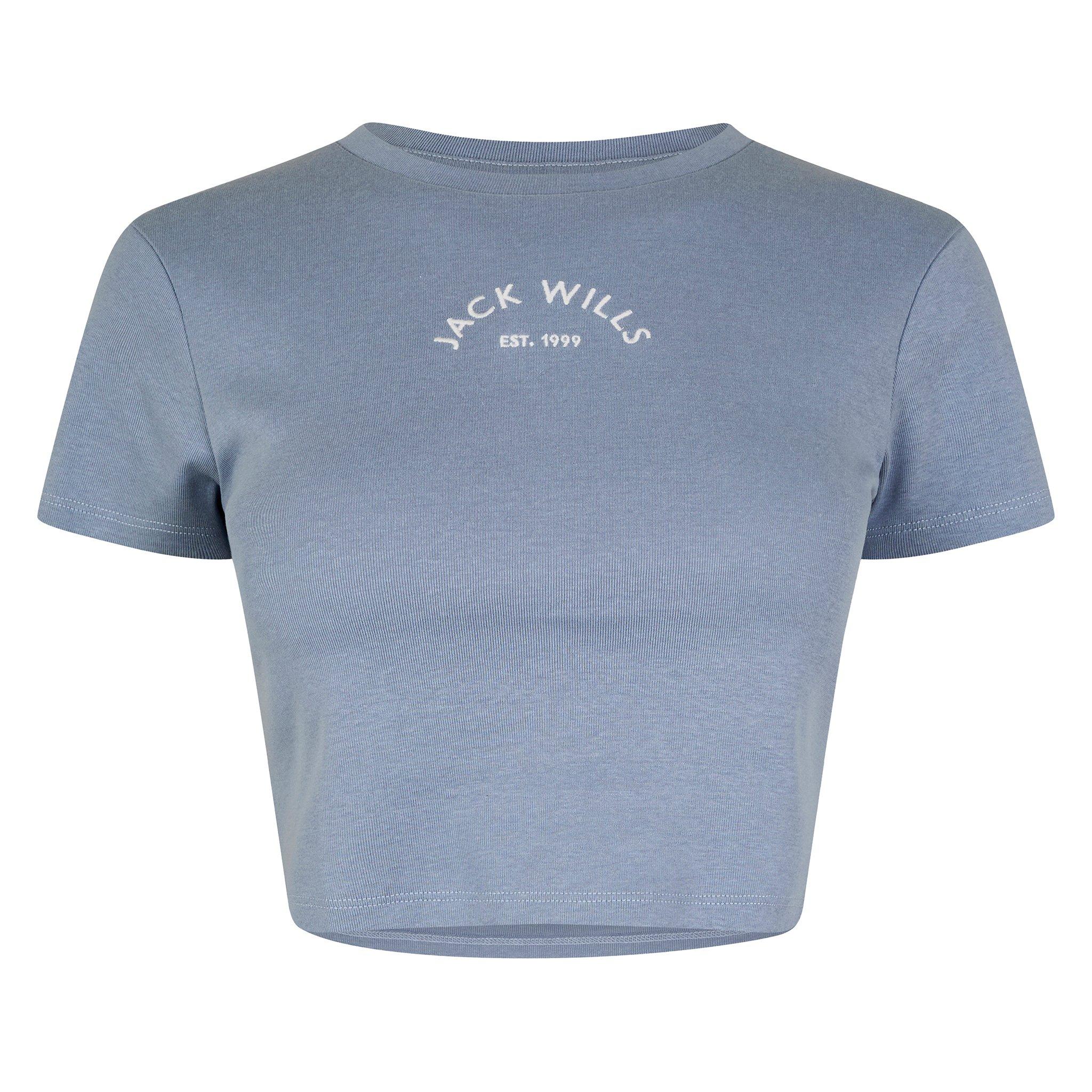 Jack Wills Women's Cropped Baby Tee - Periwinkle - 14 (L)