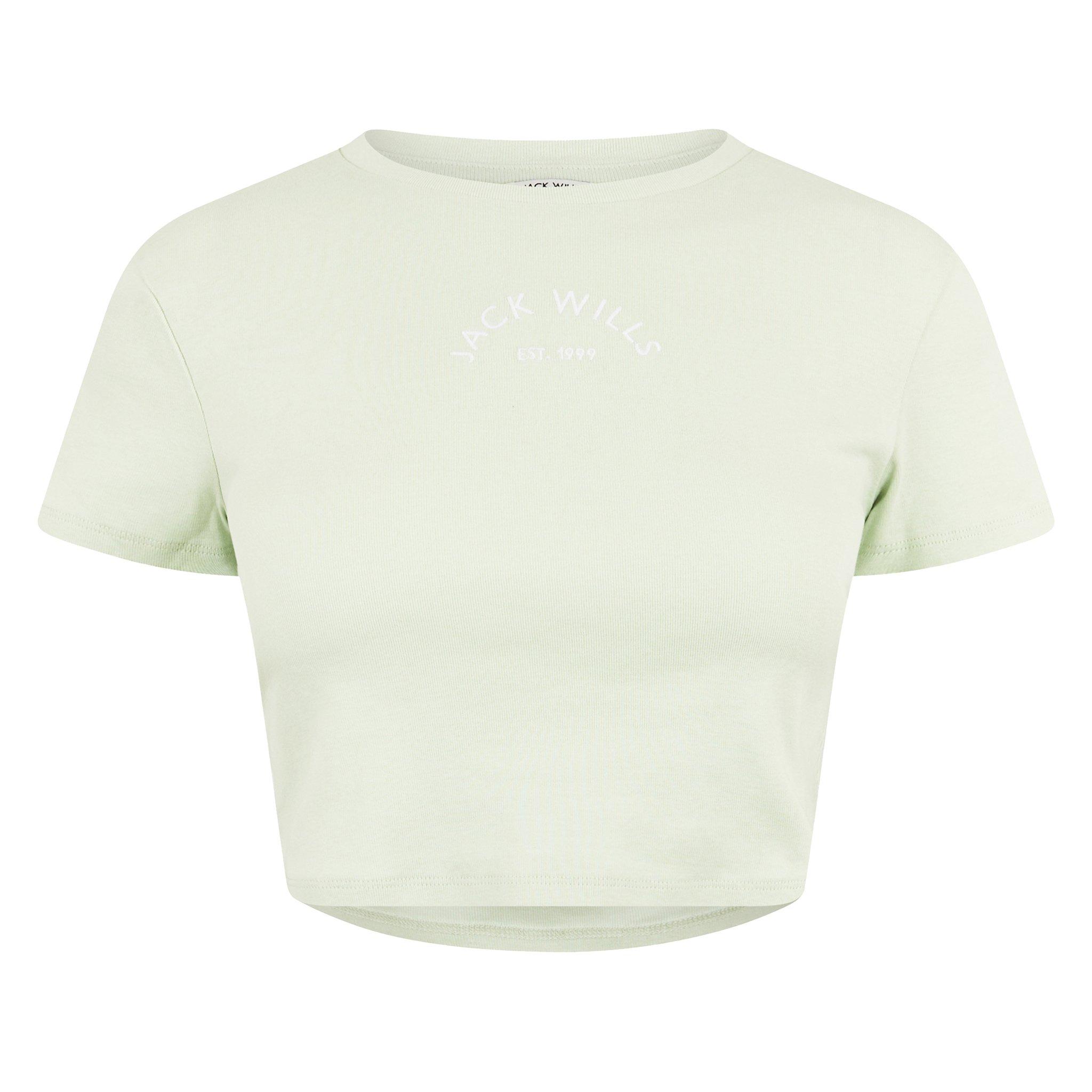 Jack Wills Women's Cropped Baby Tee - Seaglass - 10 (S)