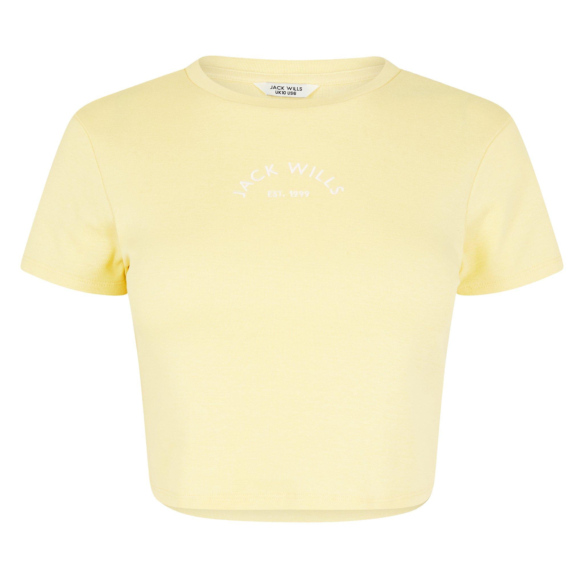 Jack Wills Women's Cropped Baby Tee - Buttercream - 6 (2XS)