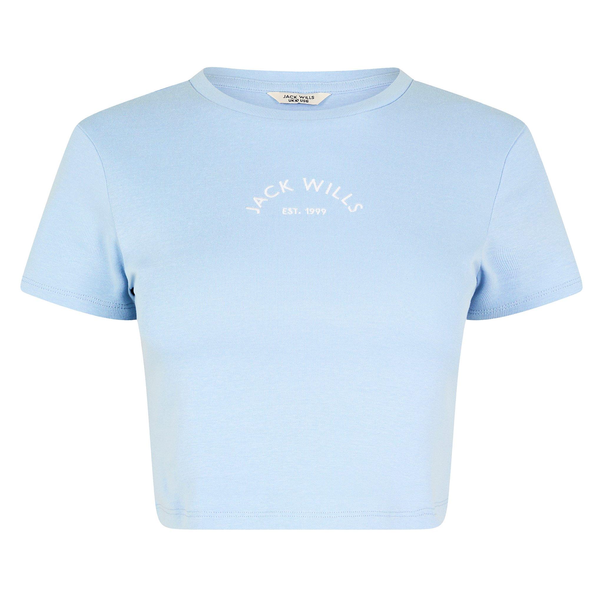 Soft Blue - Jack Wills - Cropped Baby Tee Ladies - 1