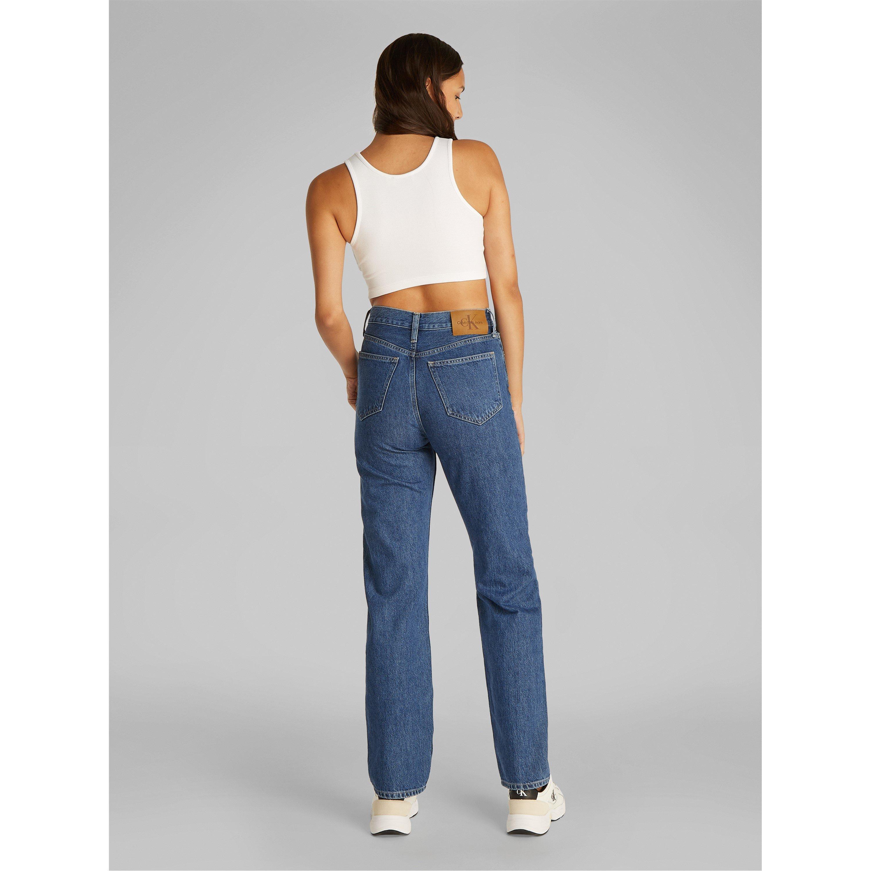 Denim medio - Calvin Klein Jeans - Women's High Rise Straight Leg Jeans - 4
