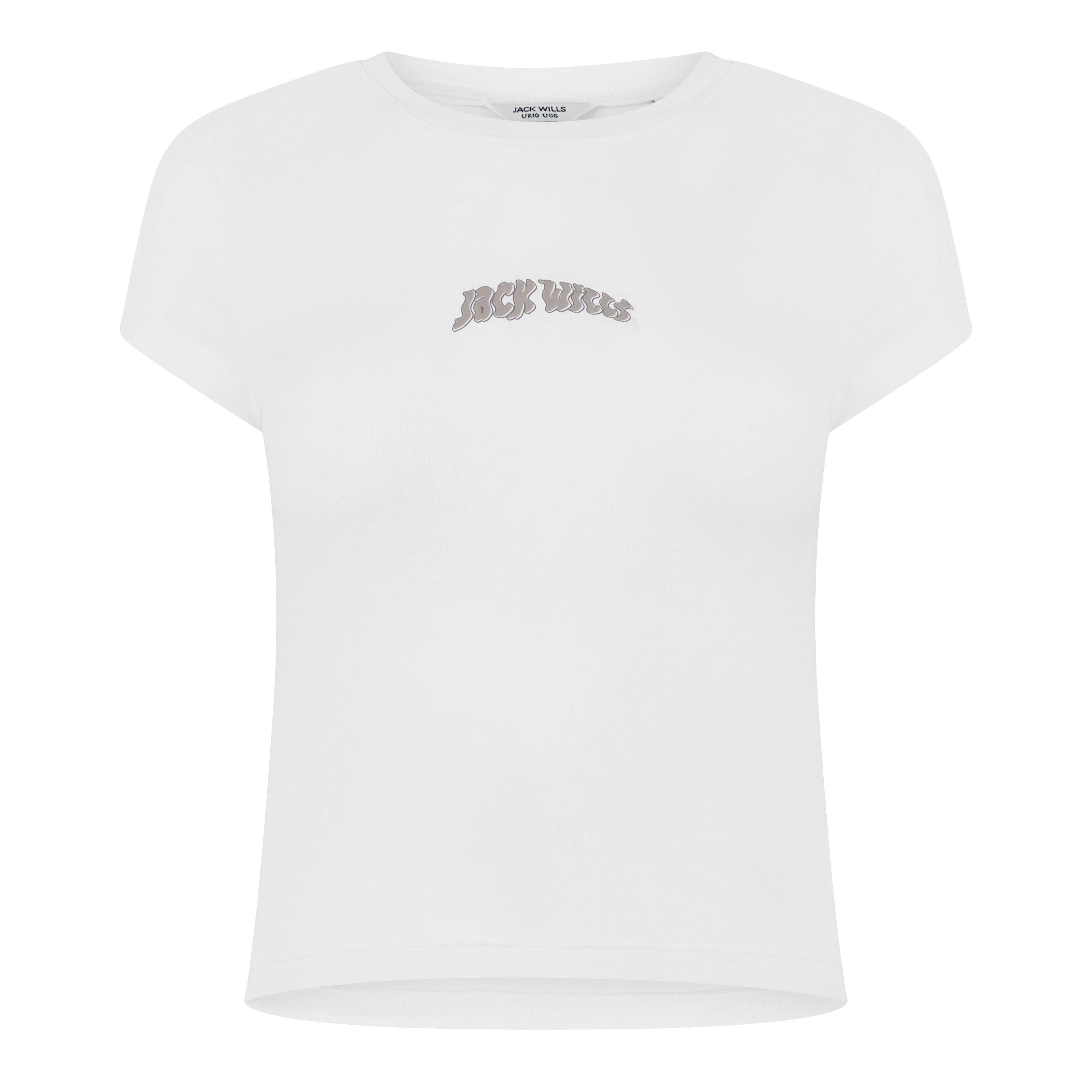 Vintage White - Jack Wills - Women's JW Graphic Cap Sleeve Crop Top - 1