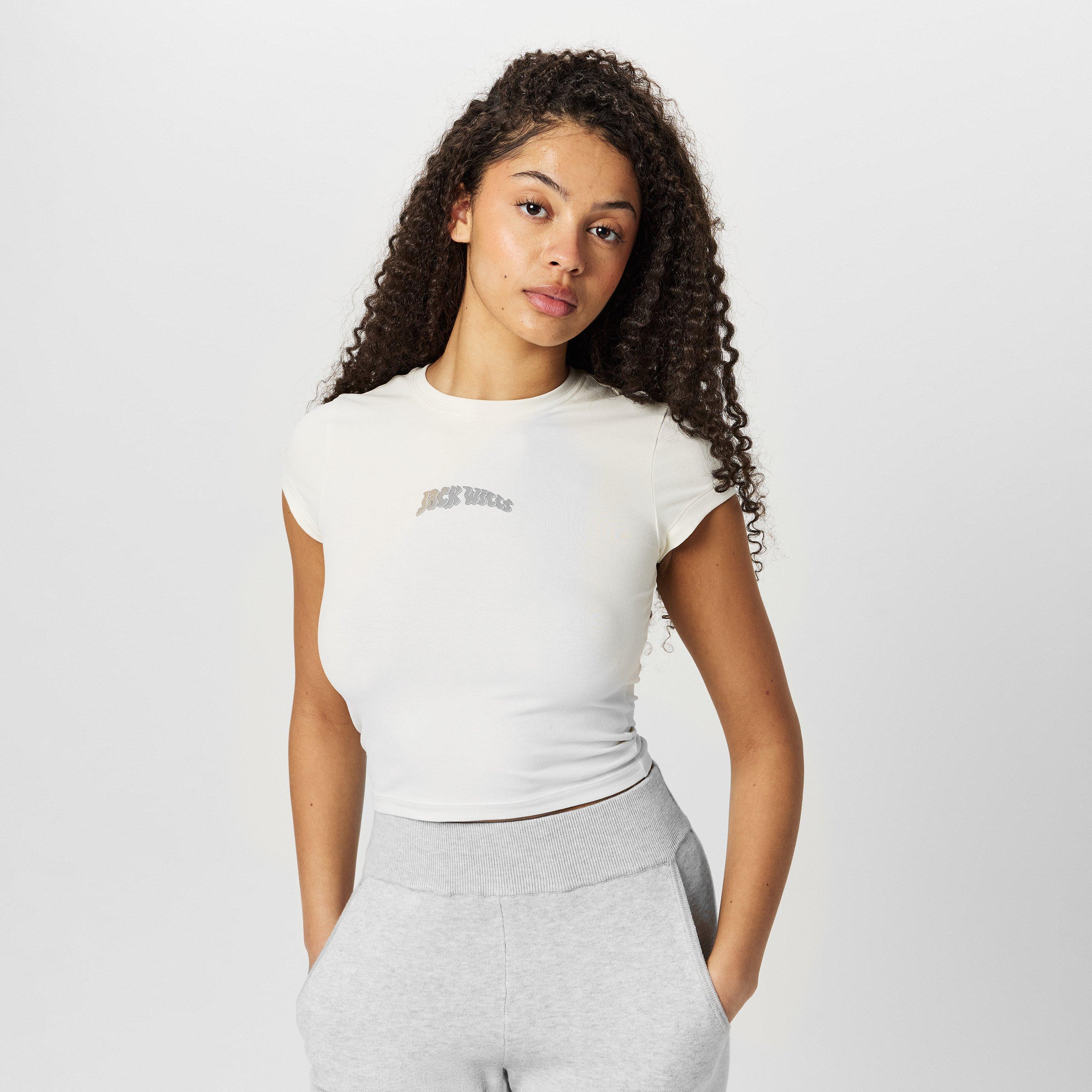 Vintage bijela - Jack Wills - JW Graphic Cap Sleeve Crop Top - 3