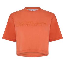 Off White Cropped Laundry T Shirt