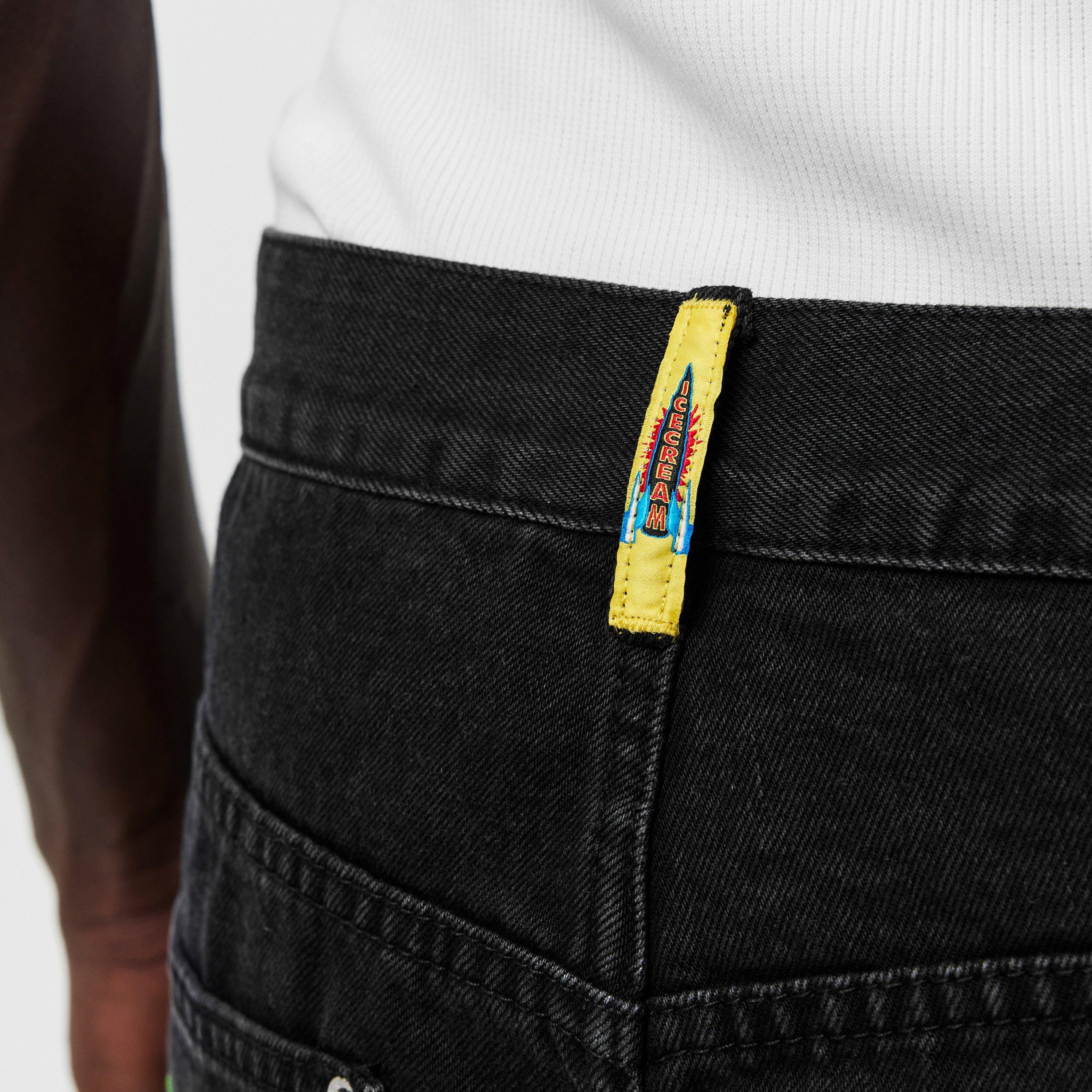 Black Denim - ICECREAM - Men's Denim Shorts - 5