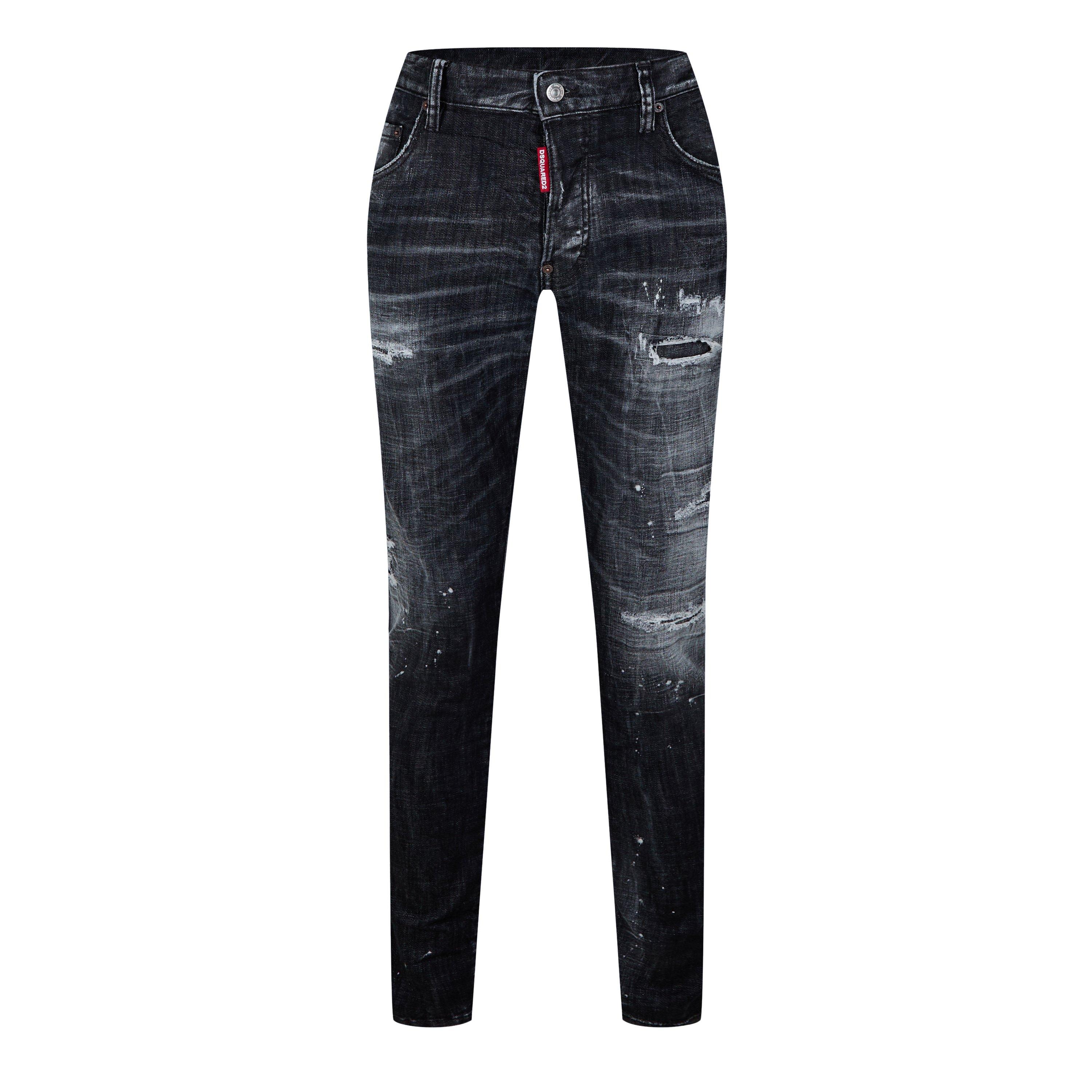 Dsquared2 Men's Distressed Paint Splatter Jeans - Black - L