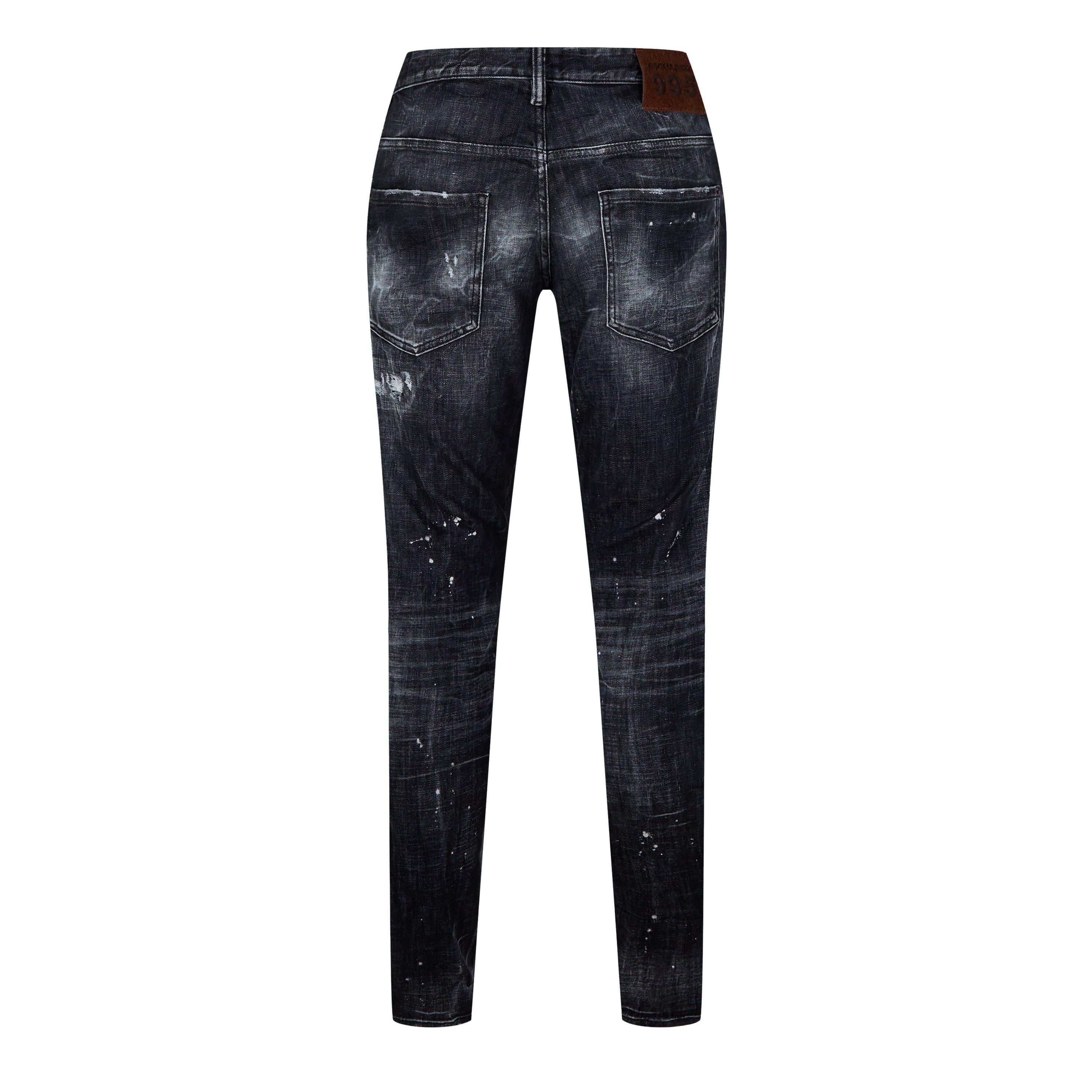 Black - DSquared2 - Distressed Paint Splatter Jeans - 3