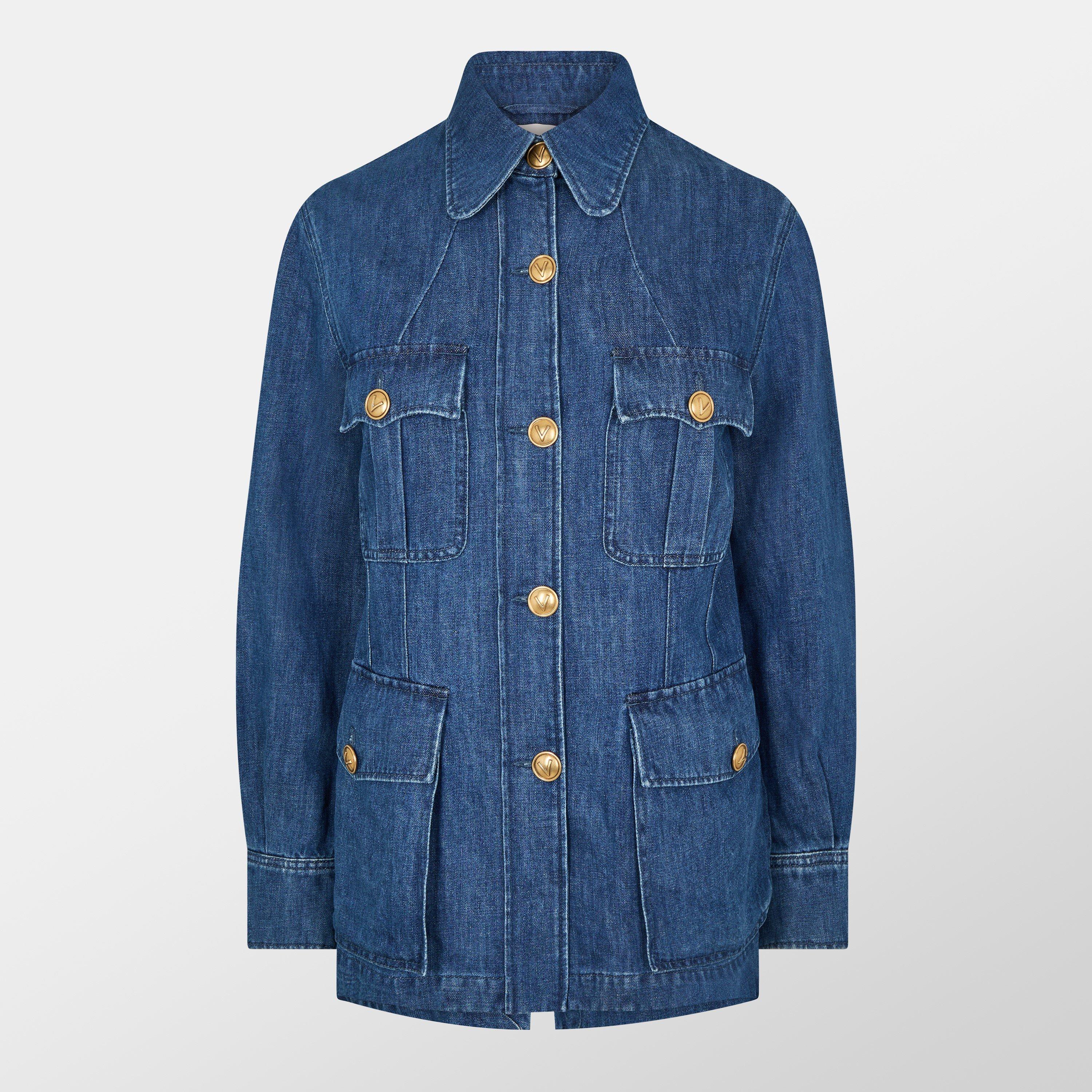 Valentino Denim Overshirt - Medium Blue - Size 8 (XS)