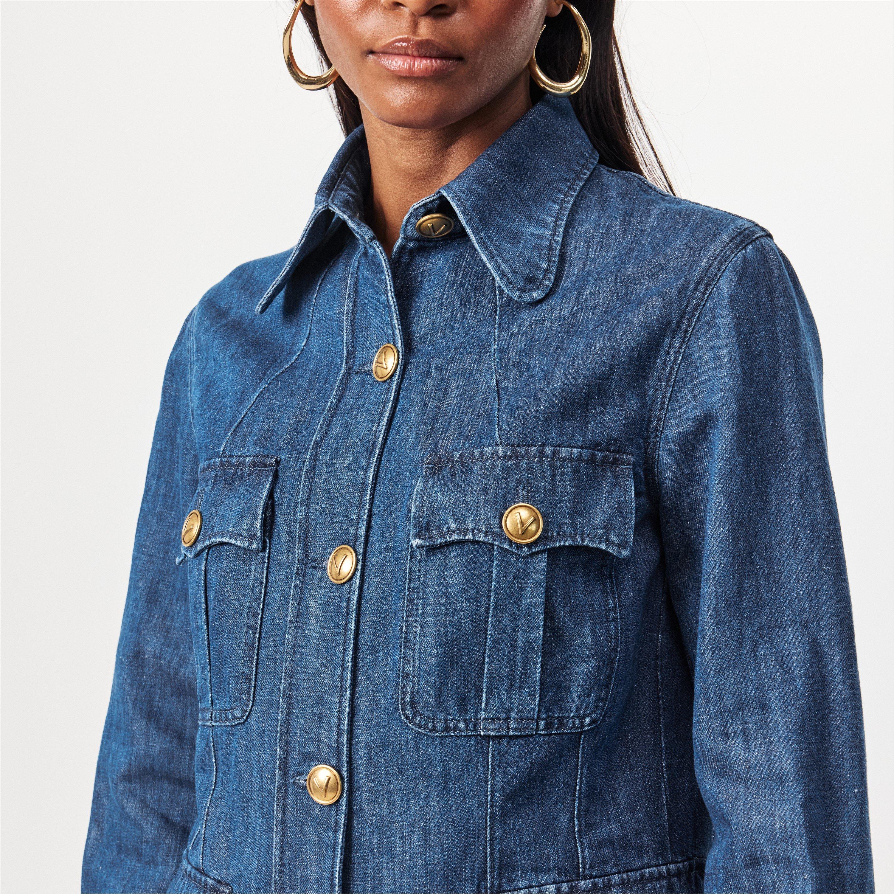 Medium Blue - Valentino - Denim Overshirt - 5