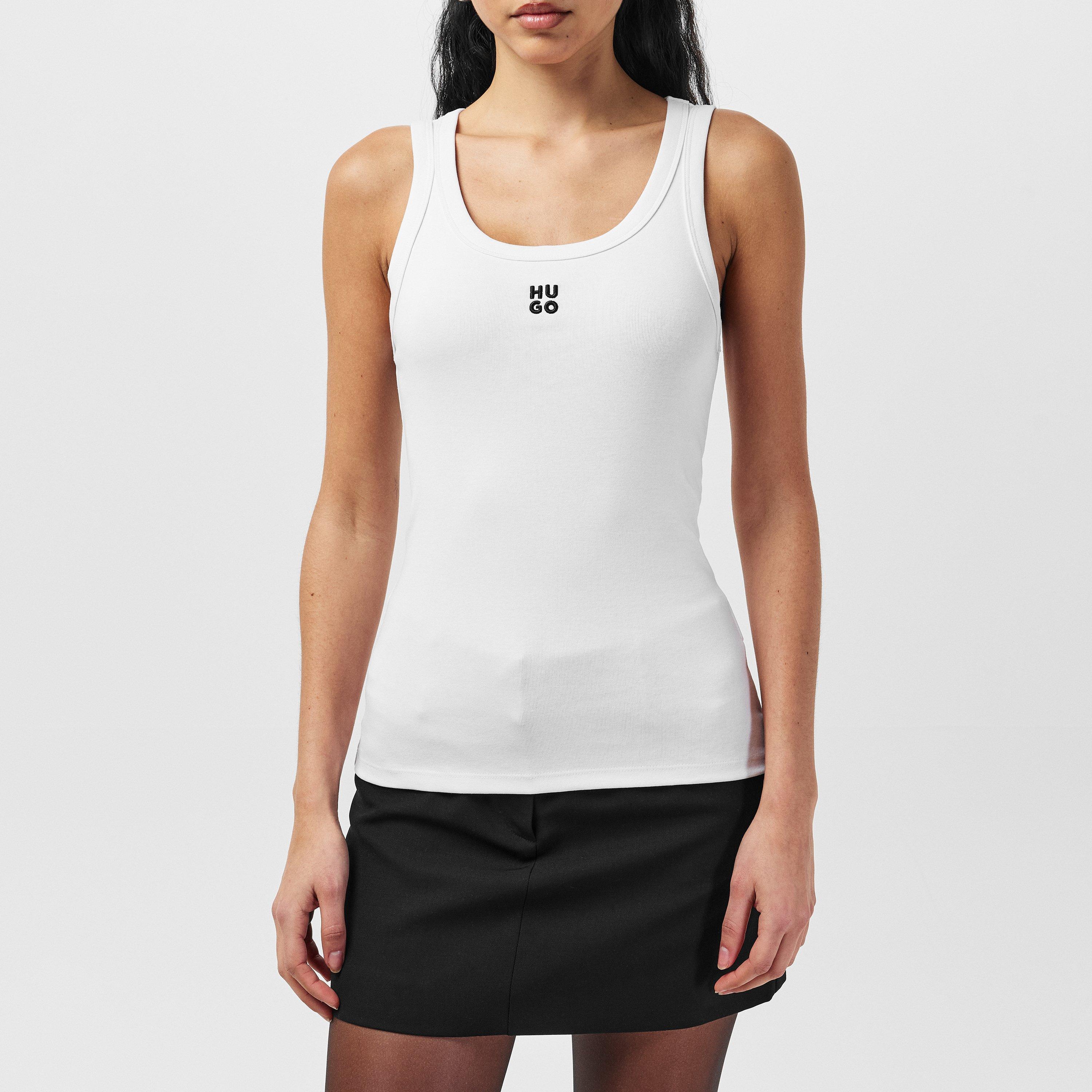 White - Hugo - Logo Tank Top - 2