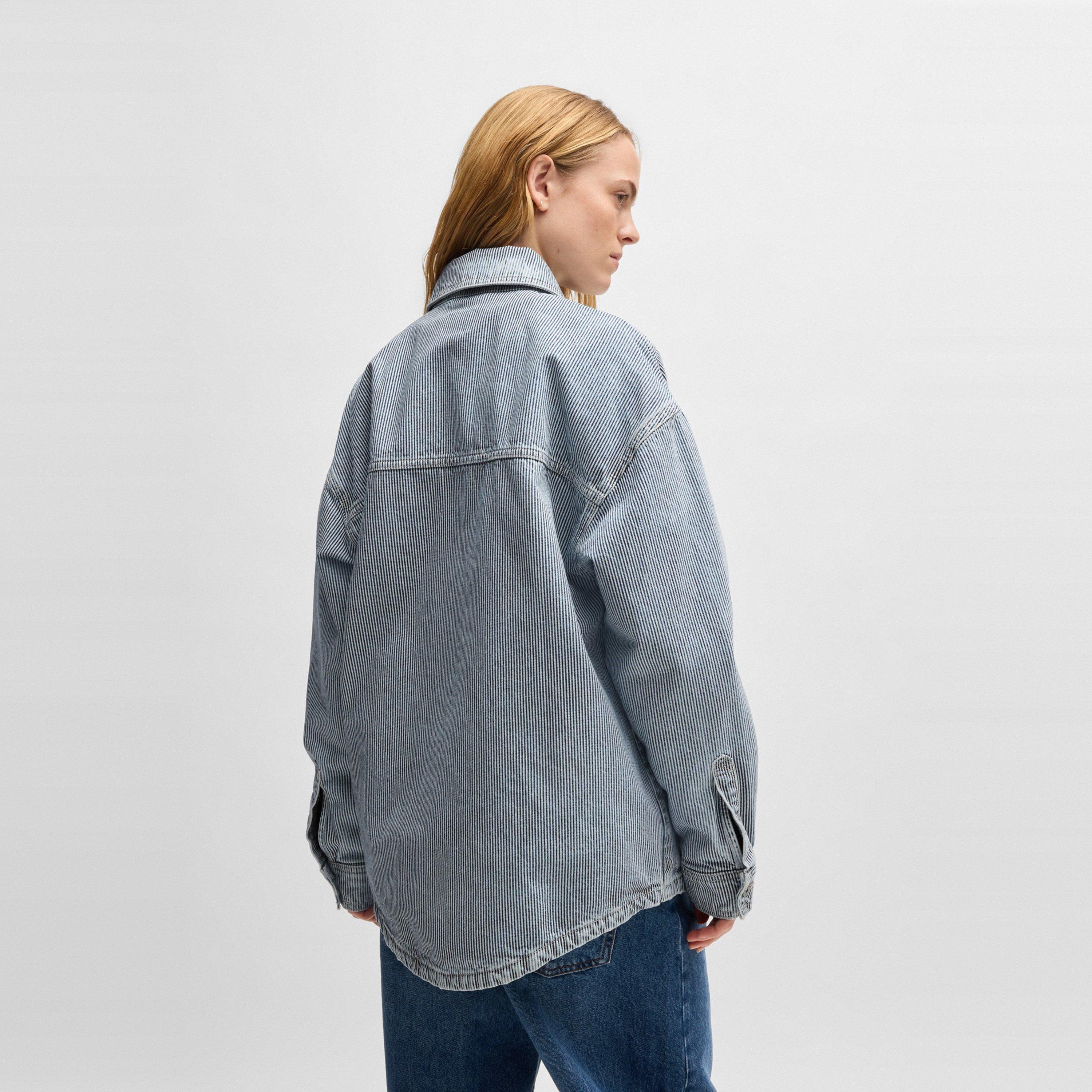 Bright Blue - Hugo - Women's Long-Sleeve Denim Shirt - 3