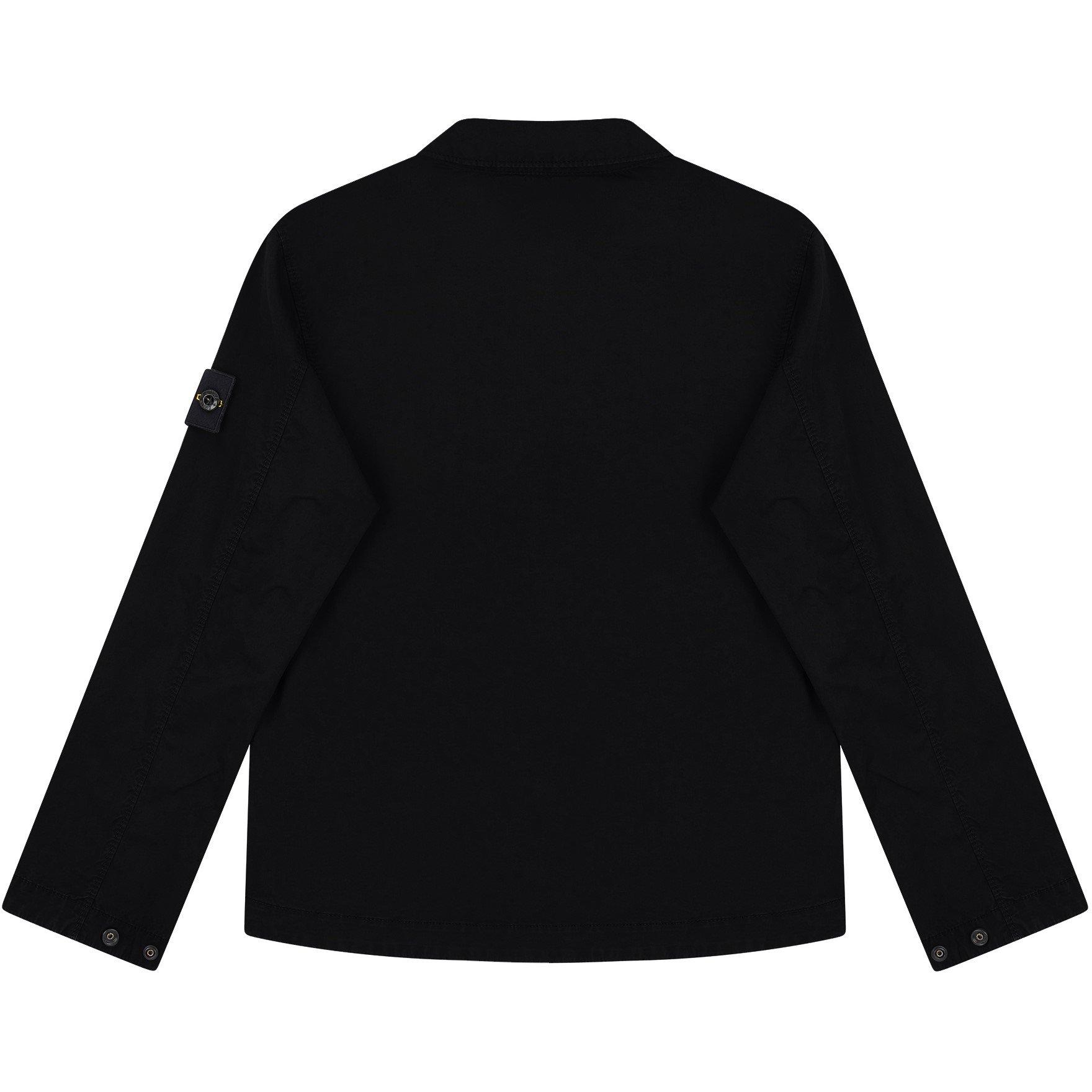 Black V0129 - Stone Island - Kids' Canvas Dyed Cotton Long Sleeve Overshirt - 2