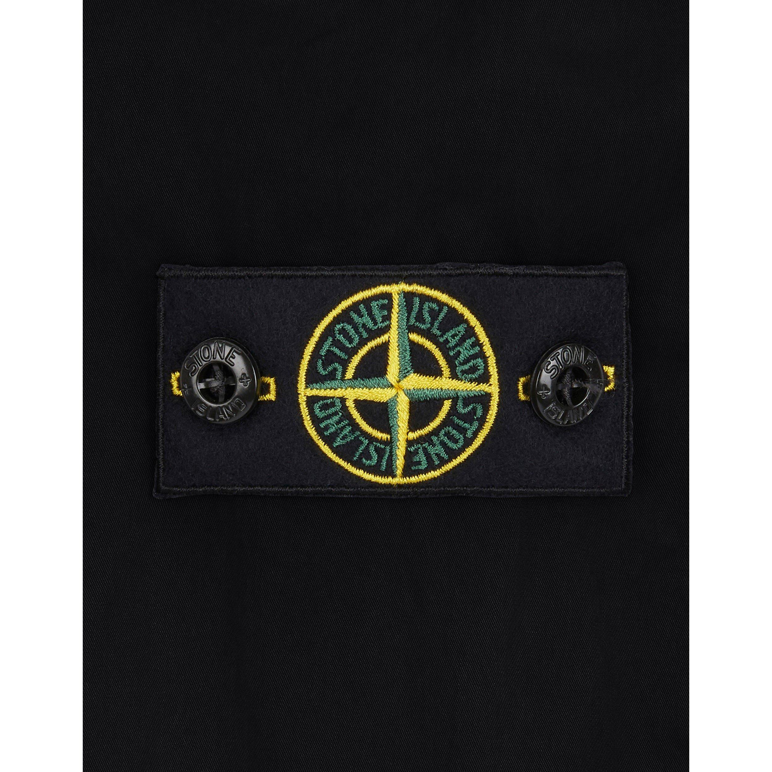 Black V0129 - Stone Island - Kids' Canvas Dyed Cotton Long Sleeve Overshirt - 4