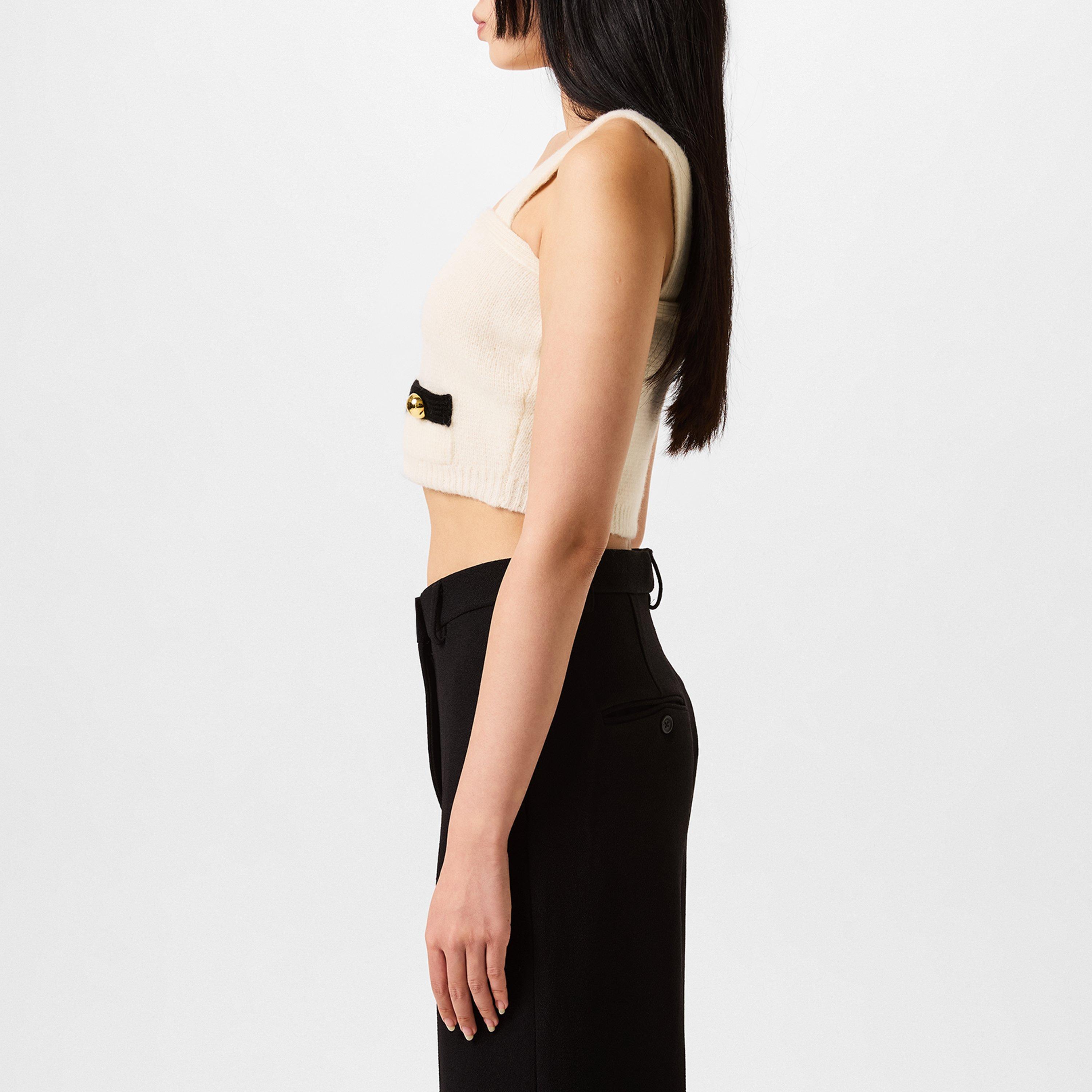 White - Alessandra Rich - Knit Bralette Top - 2