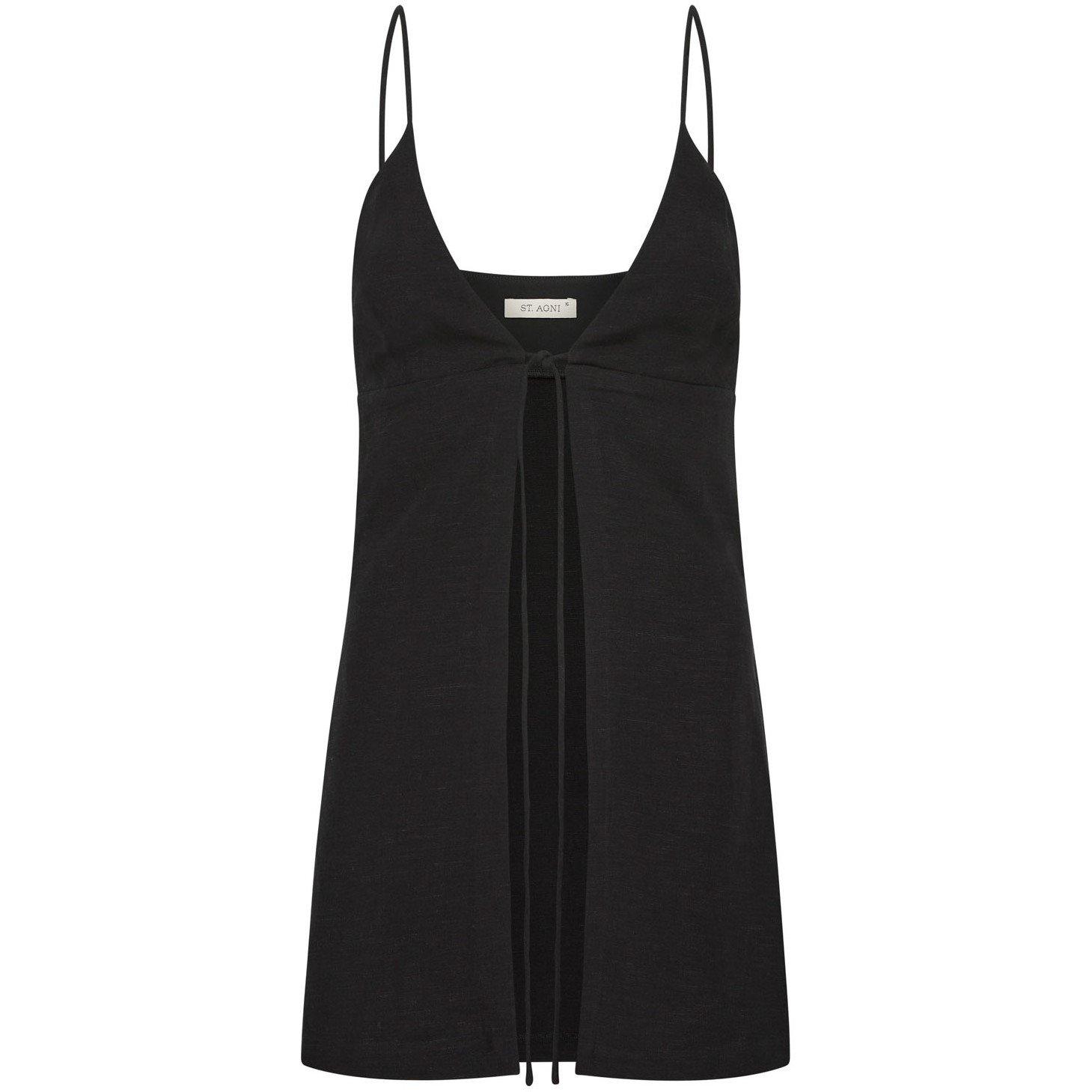 Black - St. Agni - Tie Front Top - 6