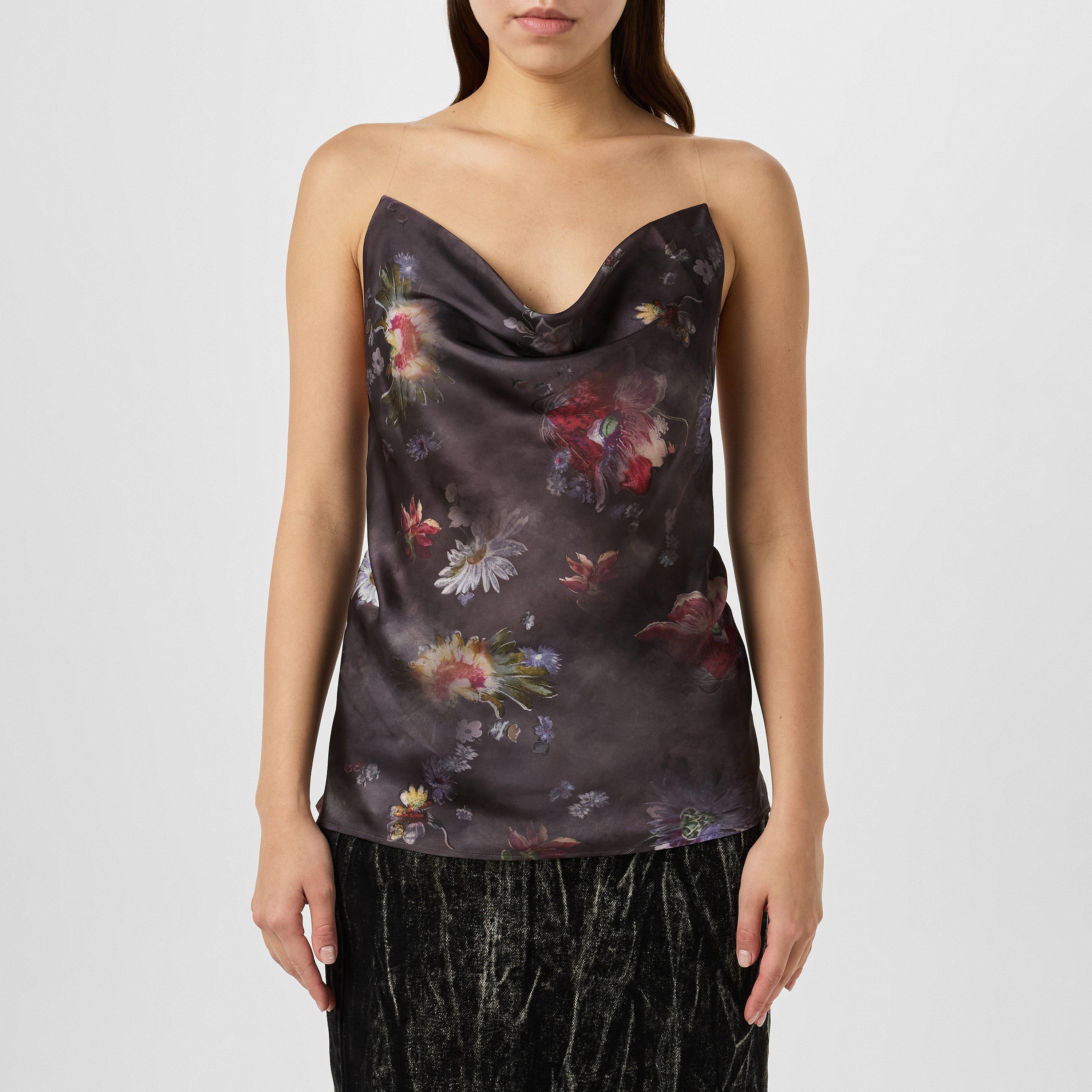 Dark Floral - Y Project - Invisible Strap Top - 3