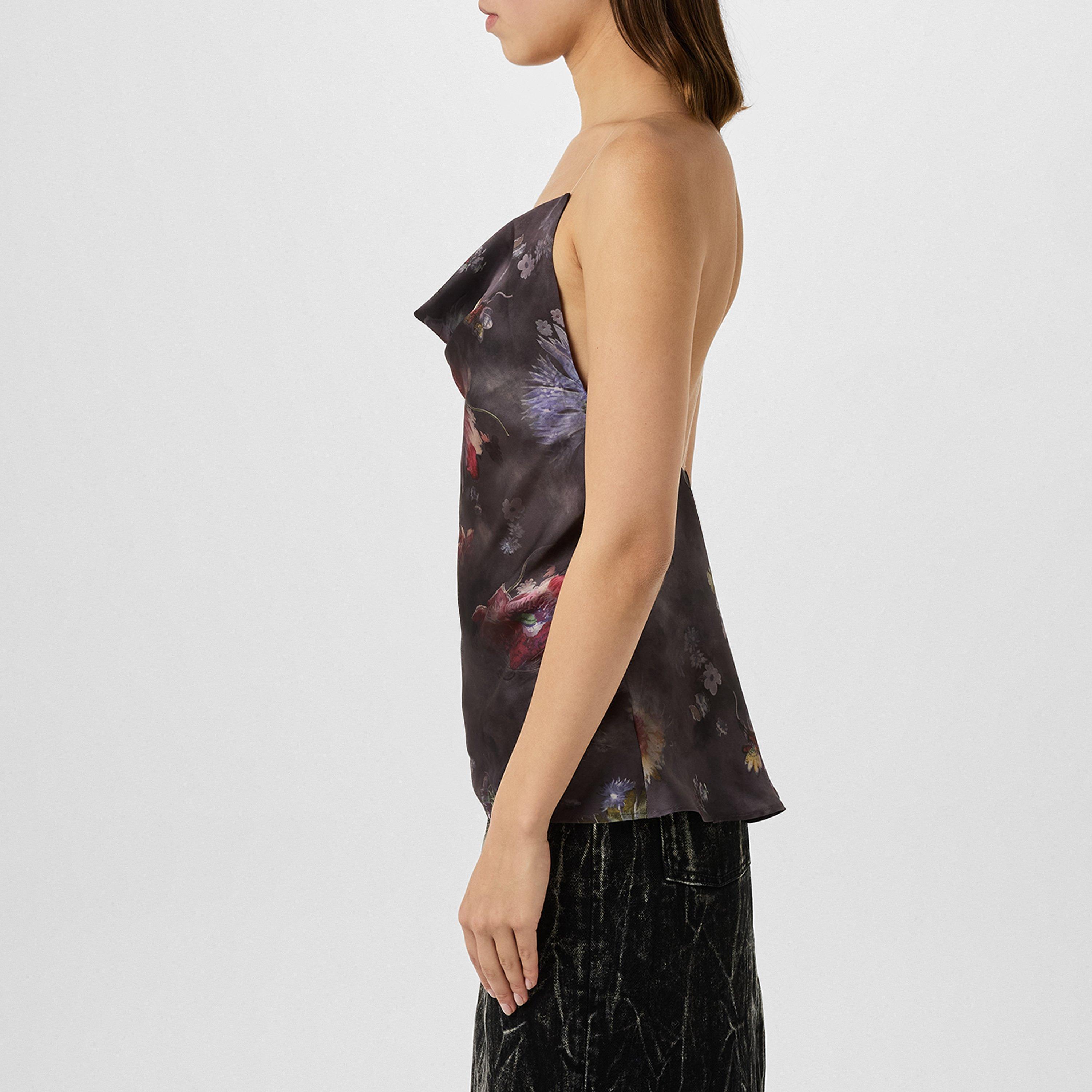 Dark Floral - Y Project - Invisible Strap Top - 5