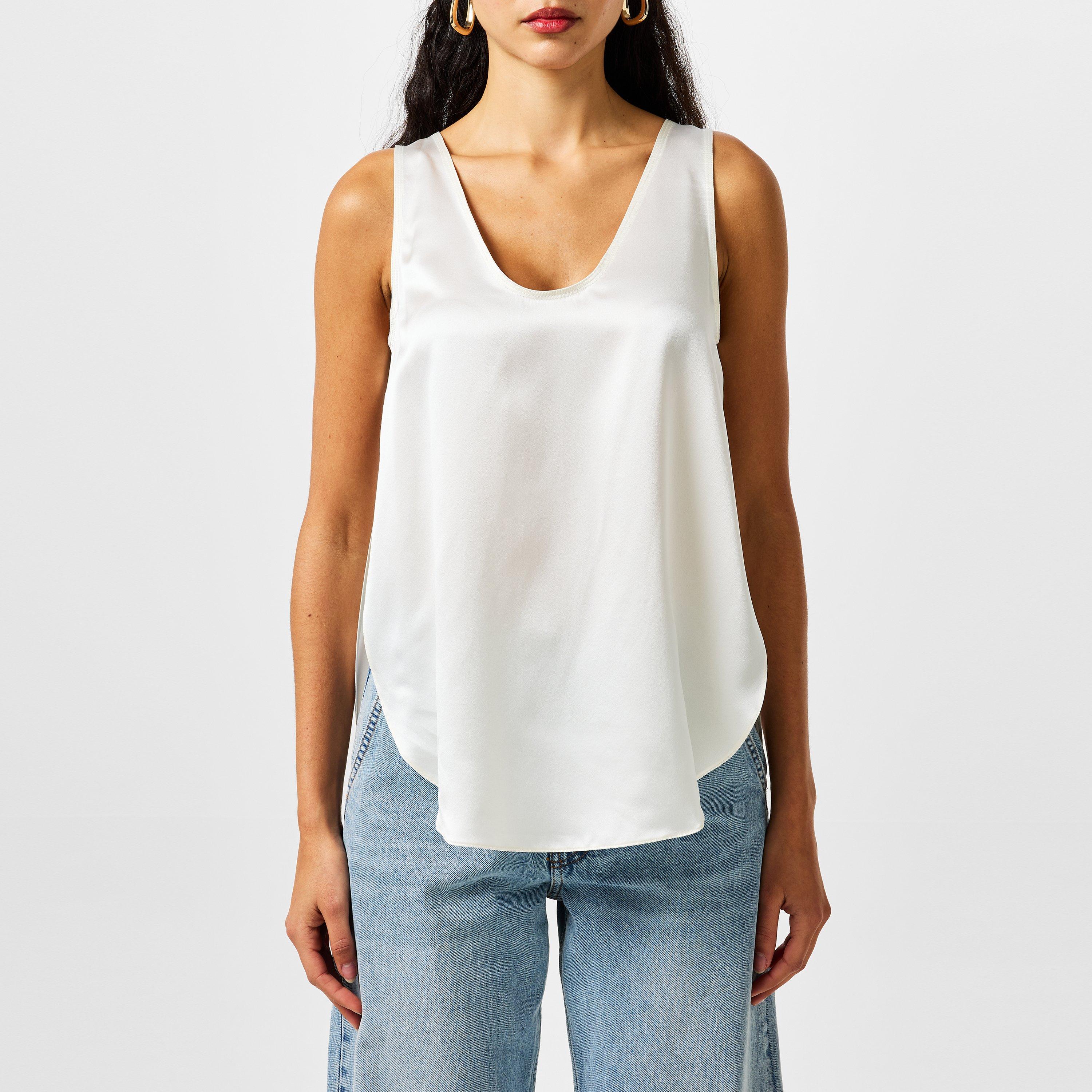 Oyster - Max Mara - Women's Sleeveless Stretch Tank Vest - 1