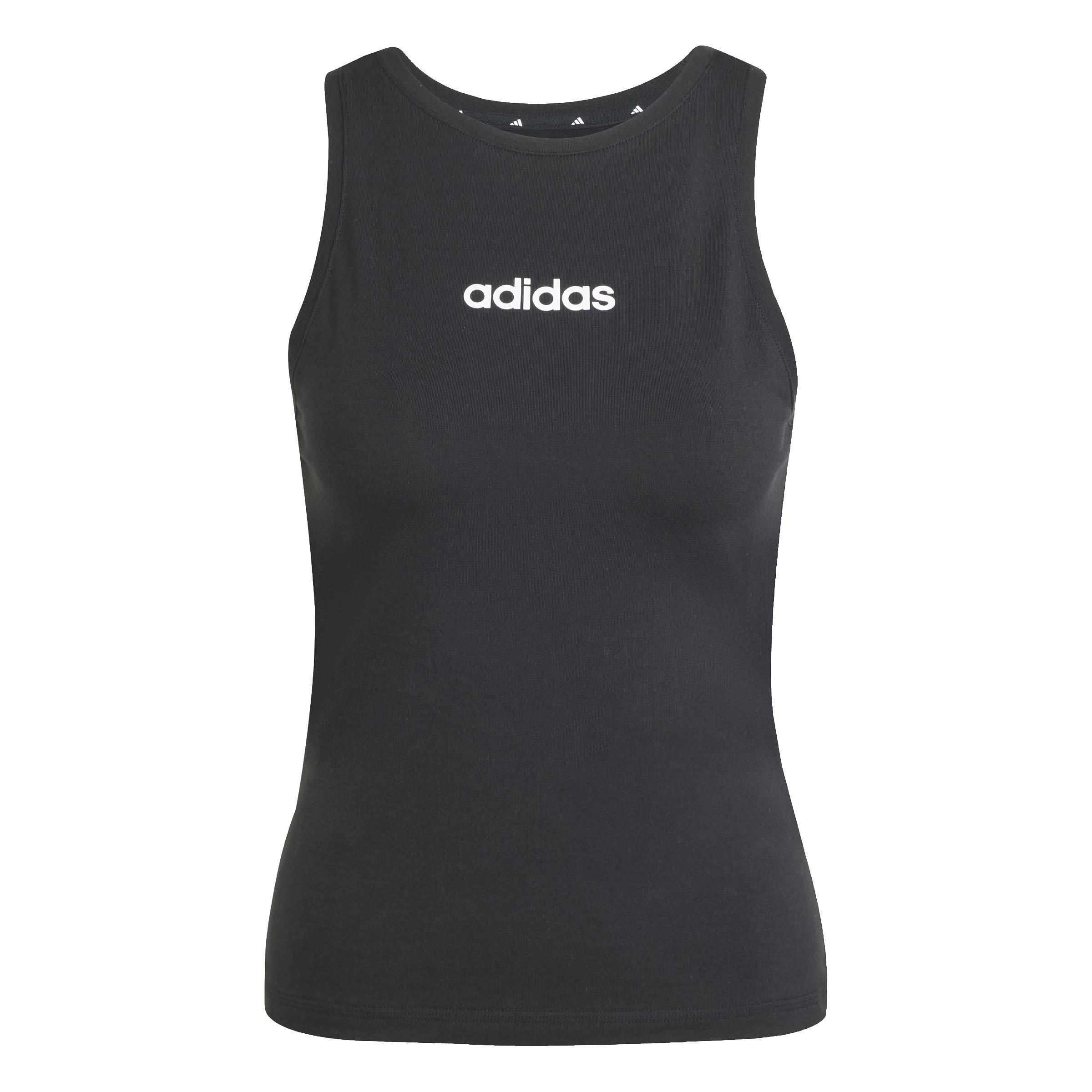 Black - adidas - Essentials Linear Slim Cotton Tank Top Womens - 1