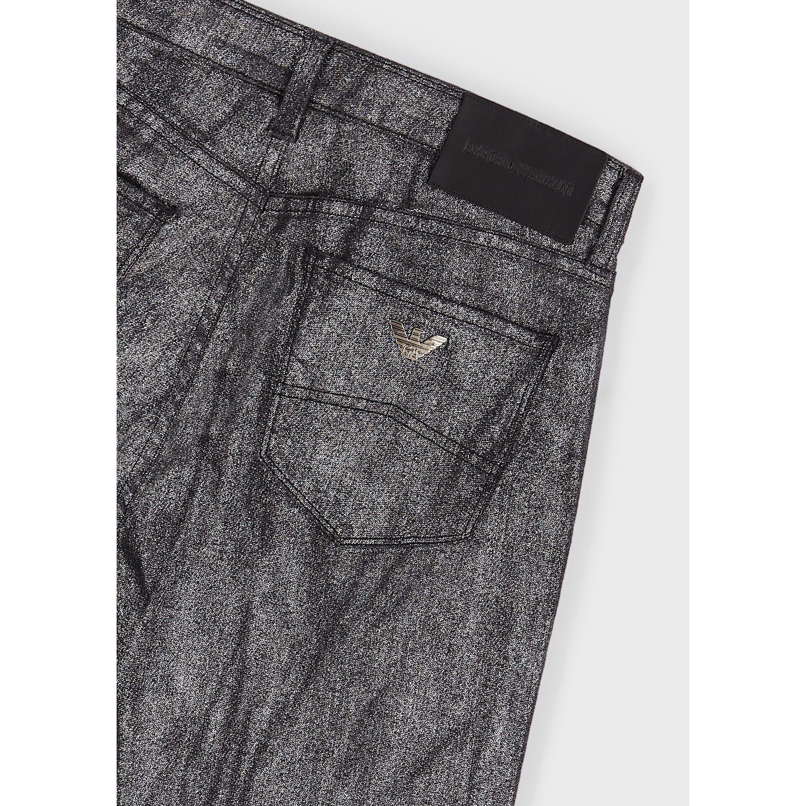 Grey - Emporio Armani - Women's Coated Denim Skinny Jeans - 4