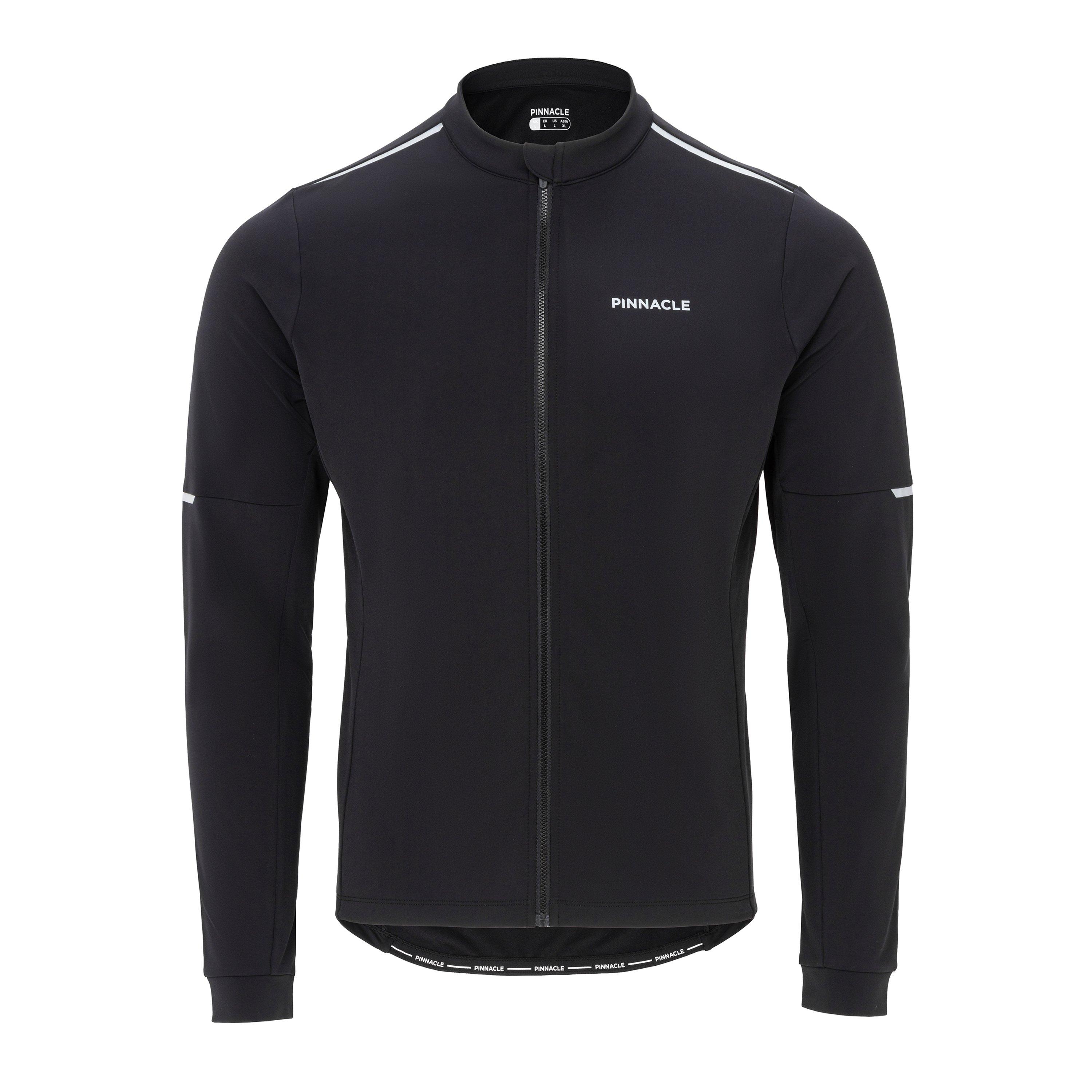 Pinnacle Men's Thermal Long Sleeve Cycling Jersey - Black - XXL