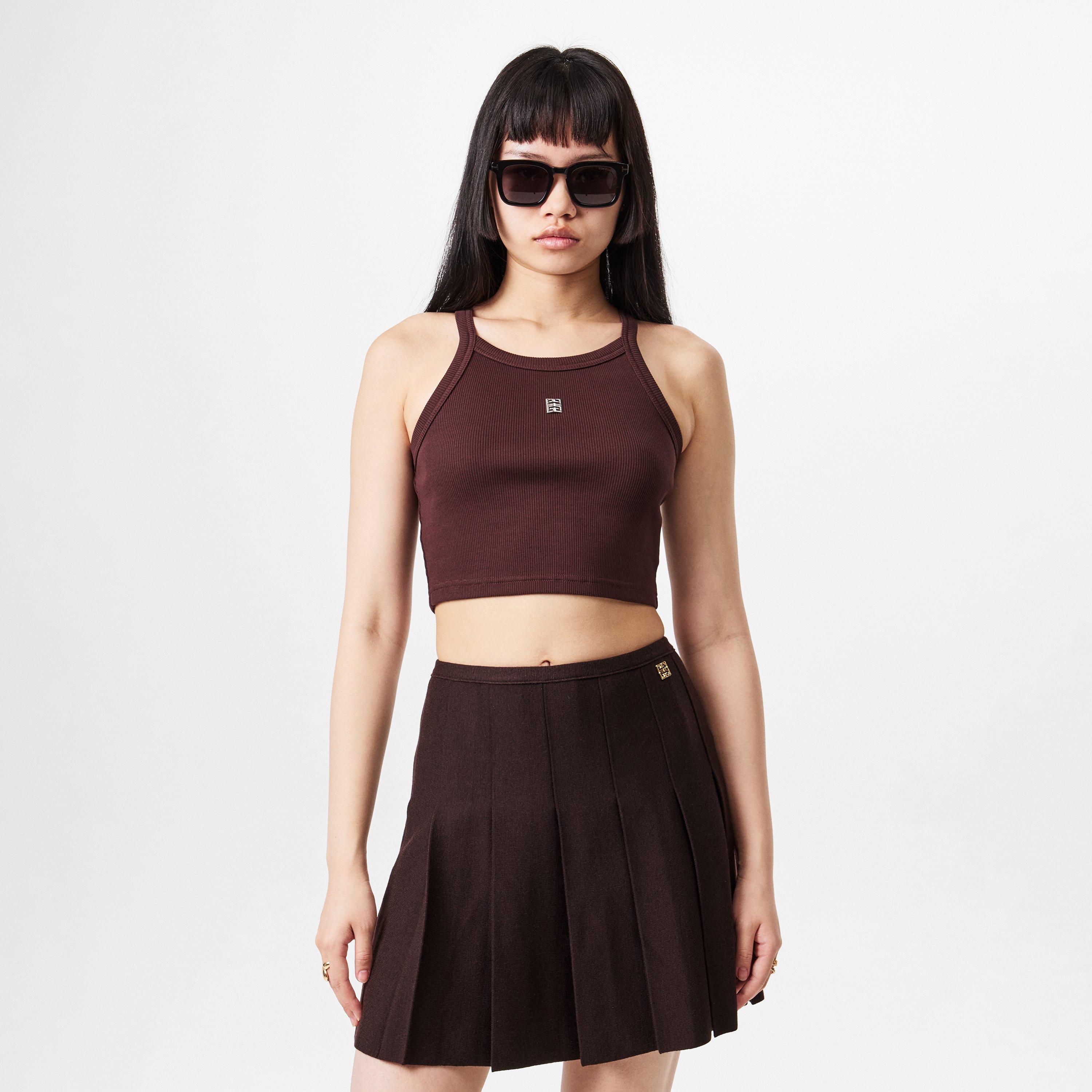 Russet Brown - GIVENCHY - 4g Plaque Cropped Tank Top - 3