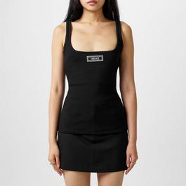 Versace Icon 90s Vintage Logo Ribbed Tank Top