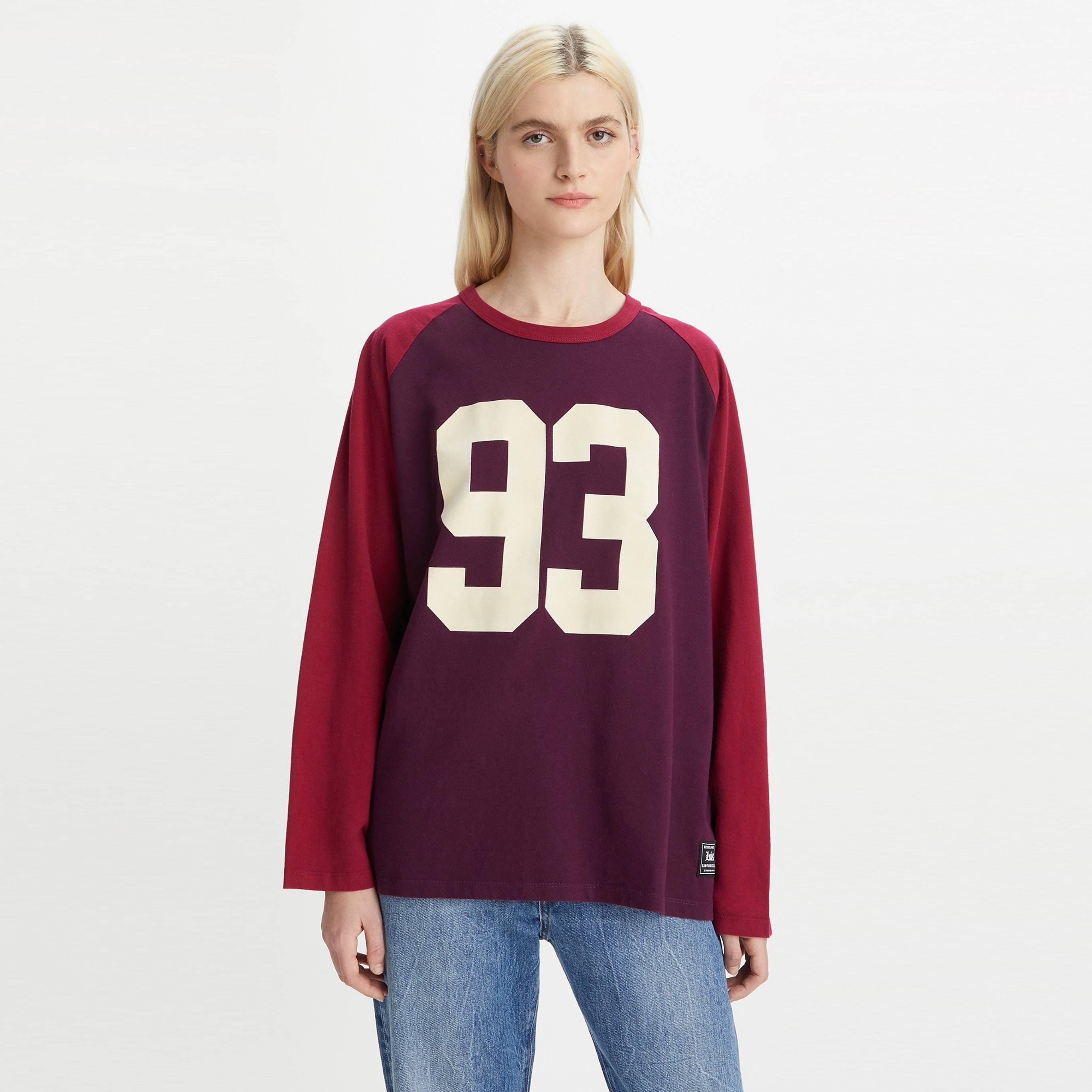 Plum/Beet Red - Levis - Graphic Way Back Tee Ls 93 For - 1