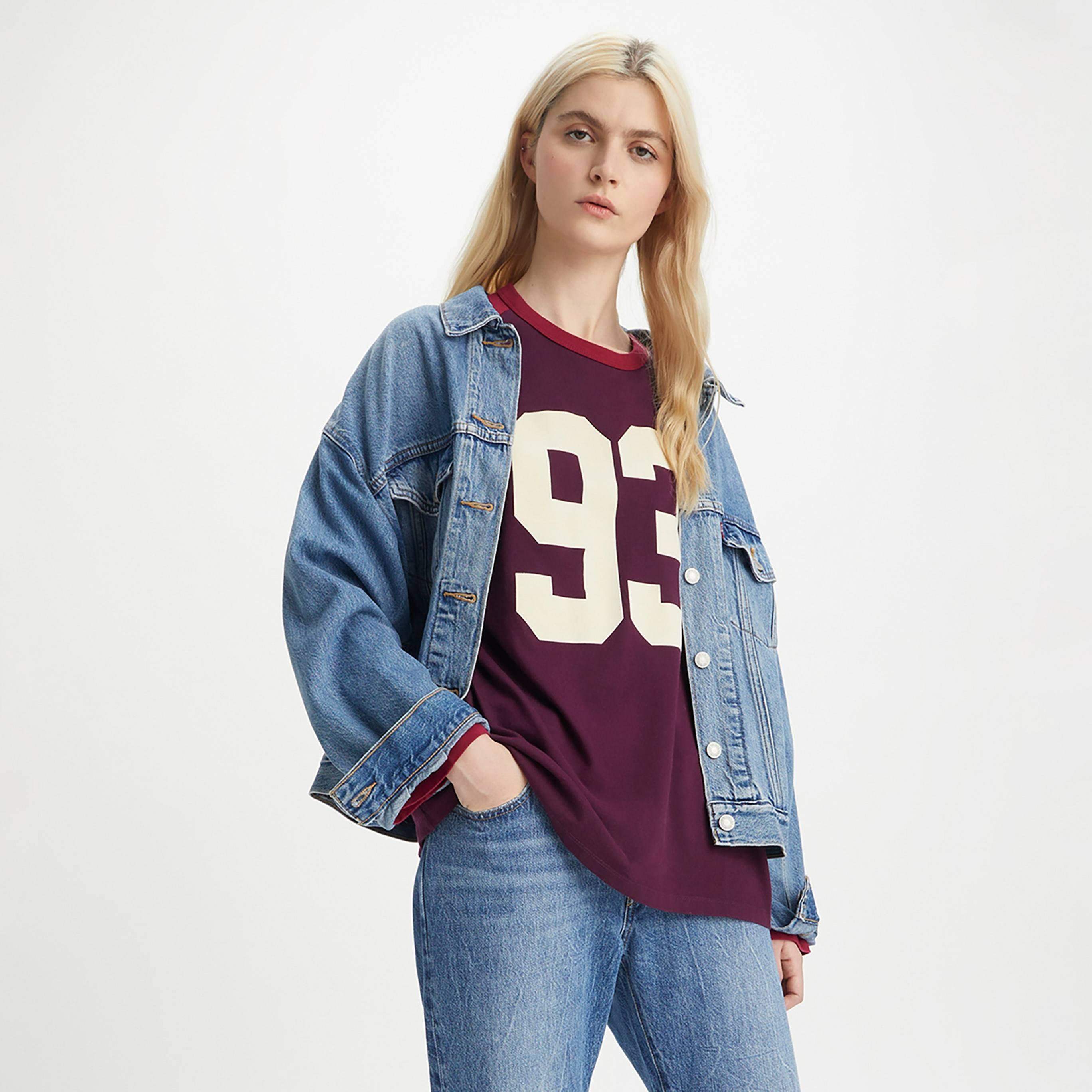 Plum/Beet Red - Levis - Levis Graphic Way Back Tee Ls 93 For - 2