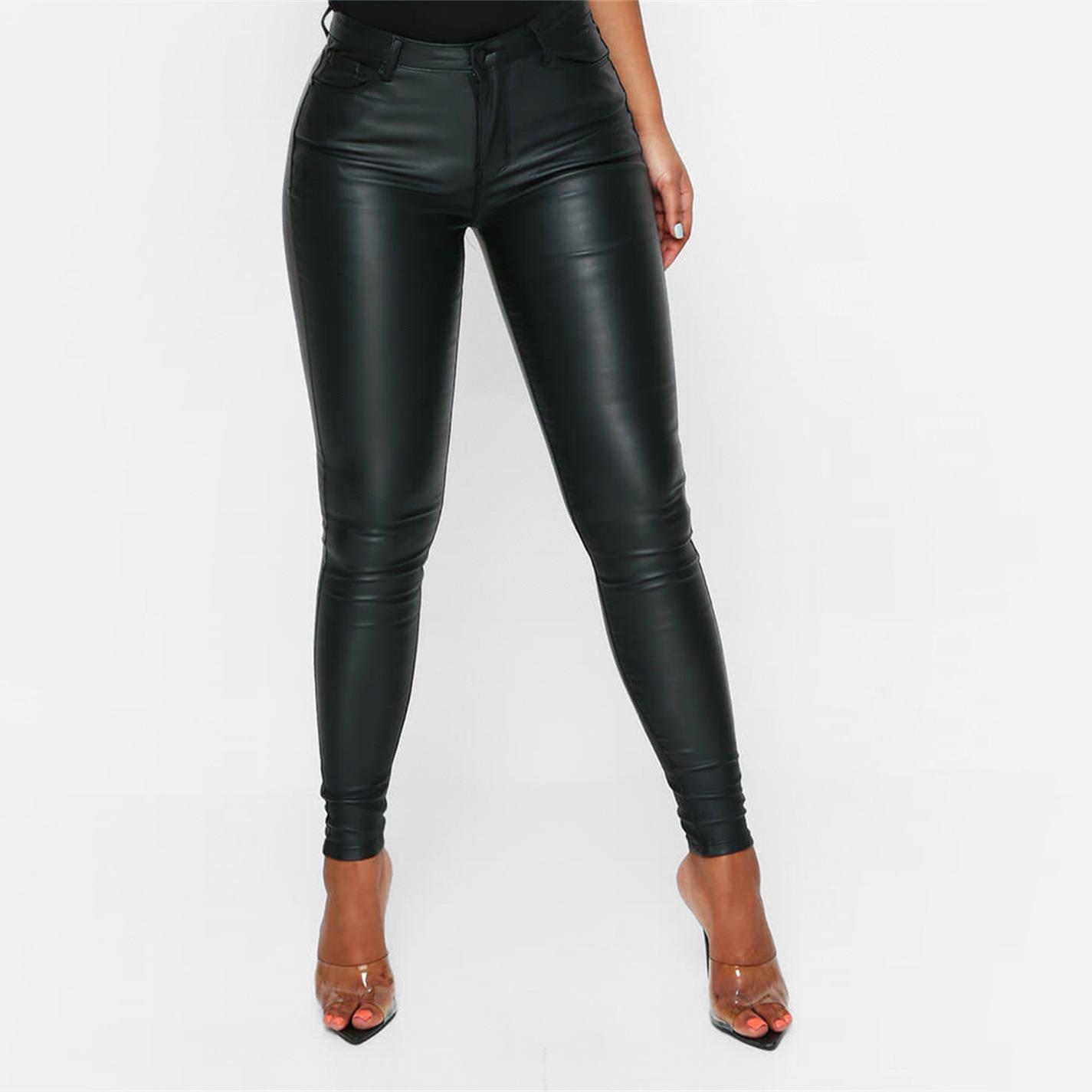 Zwart - I Saw It First - ISAWITFIRST High Waisted Coated Skinny Jeans - 2