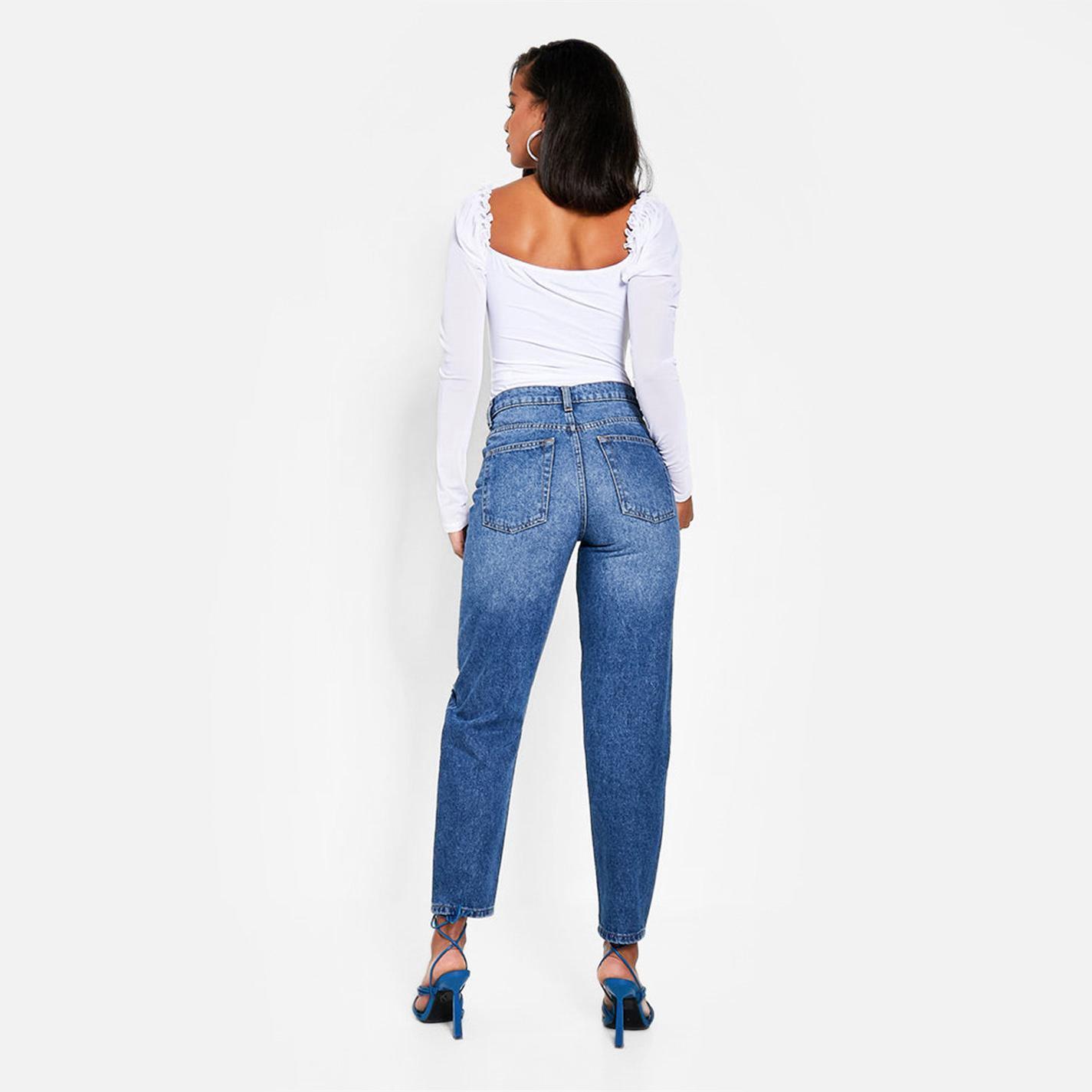 Blå - I Saw It First - ISAWITFIRST Rip Knee Mom Jeans - 4