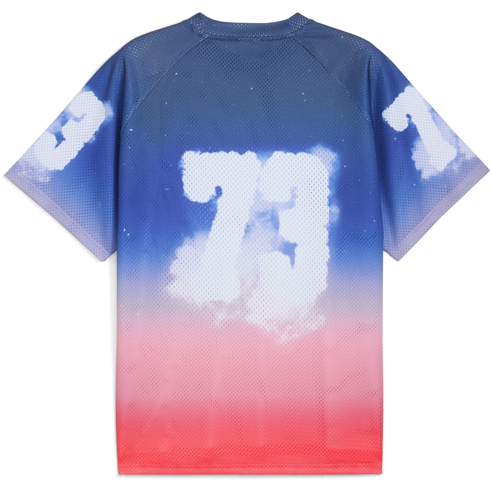 Persian Blue - Puma - Men's Hooptopia Sunset Hoops Jersey Short Sleeve Performance T-Shirt - 2