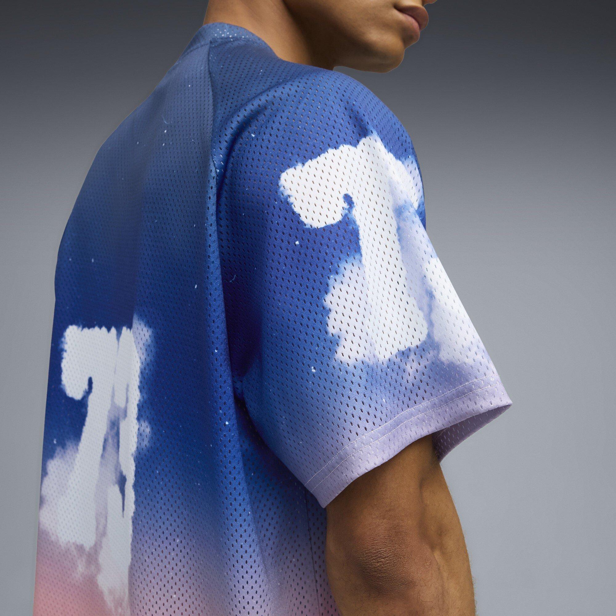 Persian Blue - Puma - Men's Hooptopia Sunset Hoops Jersey Short Sleeve Performance T-Shirt - 5