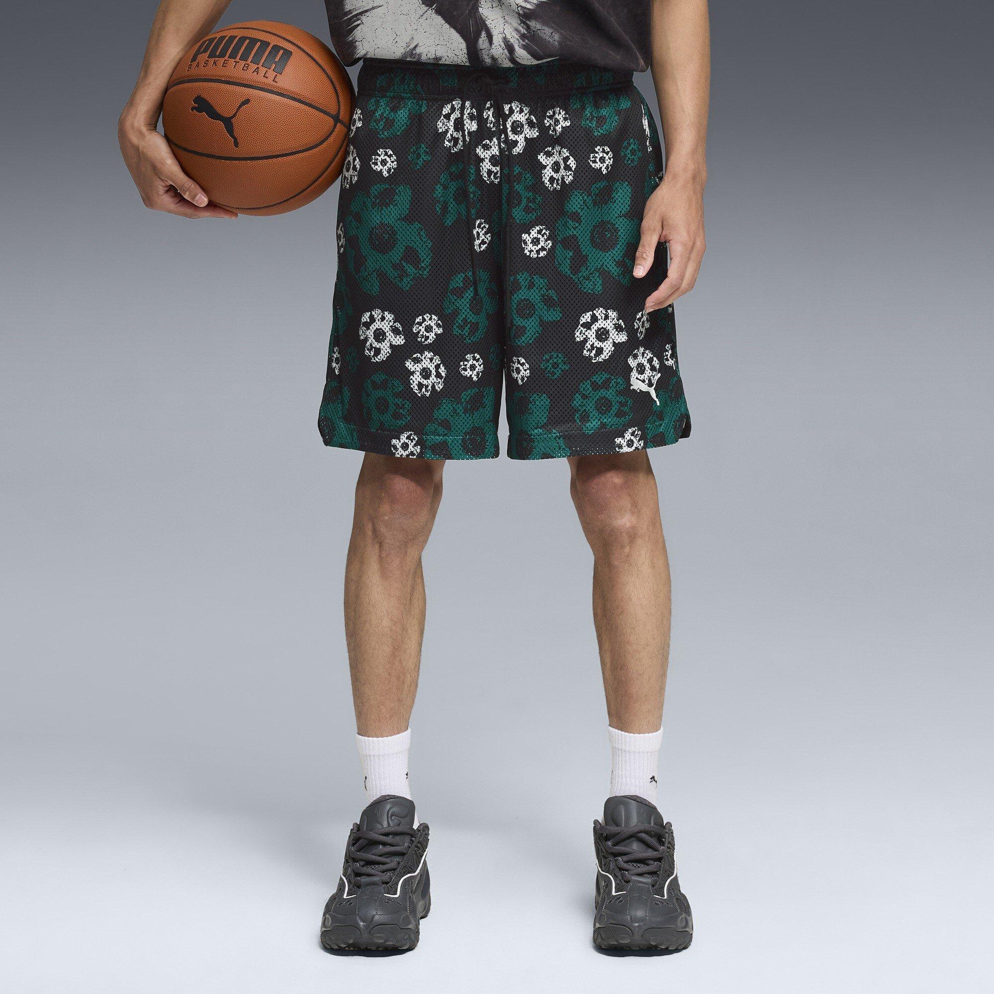 Black/Aop - Puma - Men's Hoopocalypse Reversible 7in Basketball Shorts - 3
