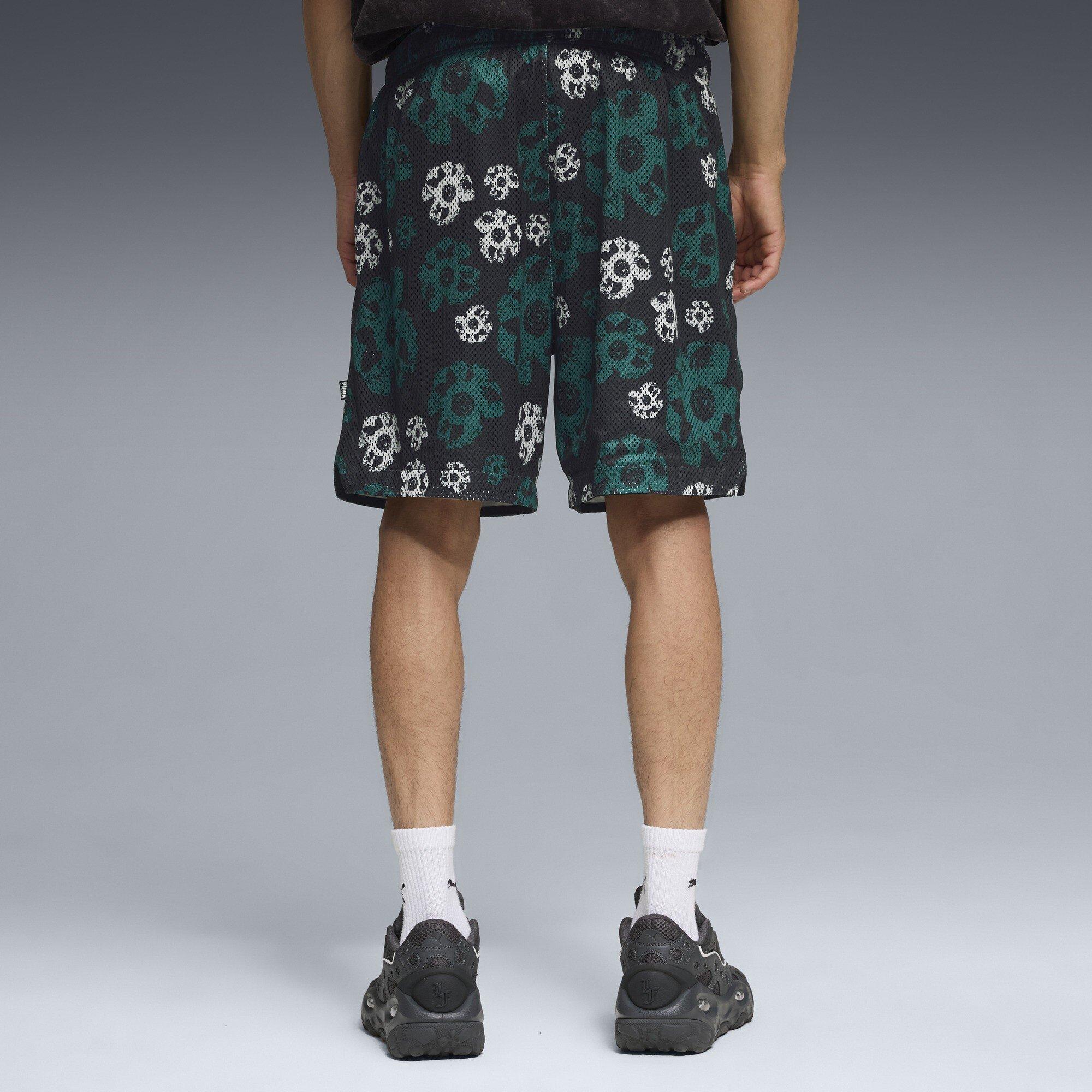 Black/Aop - Puma - Men's Hoopocalypse Reversible 7in Basketball Shorts - 4