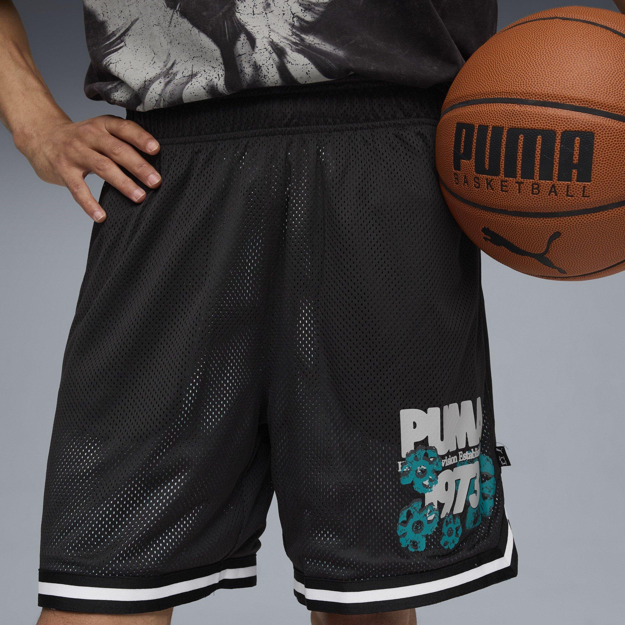 Black/Aop - Puma - Men's Hoopocalypse Reversible 7in Basketball Shorts - 5