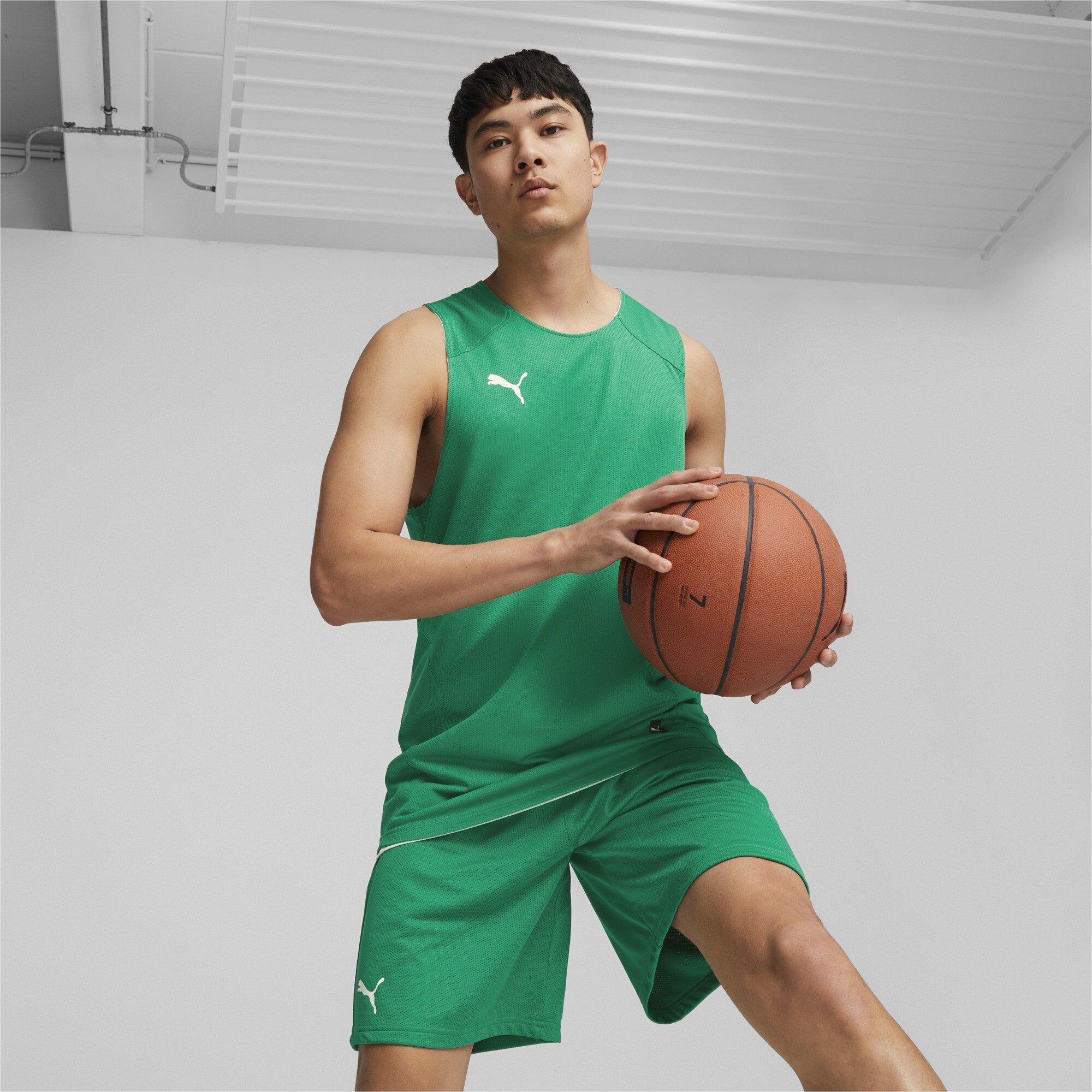 Pepper Green - Puma - Men's Hoops Team Reverse Practice Performance Basketball Jersey - 3