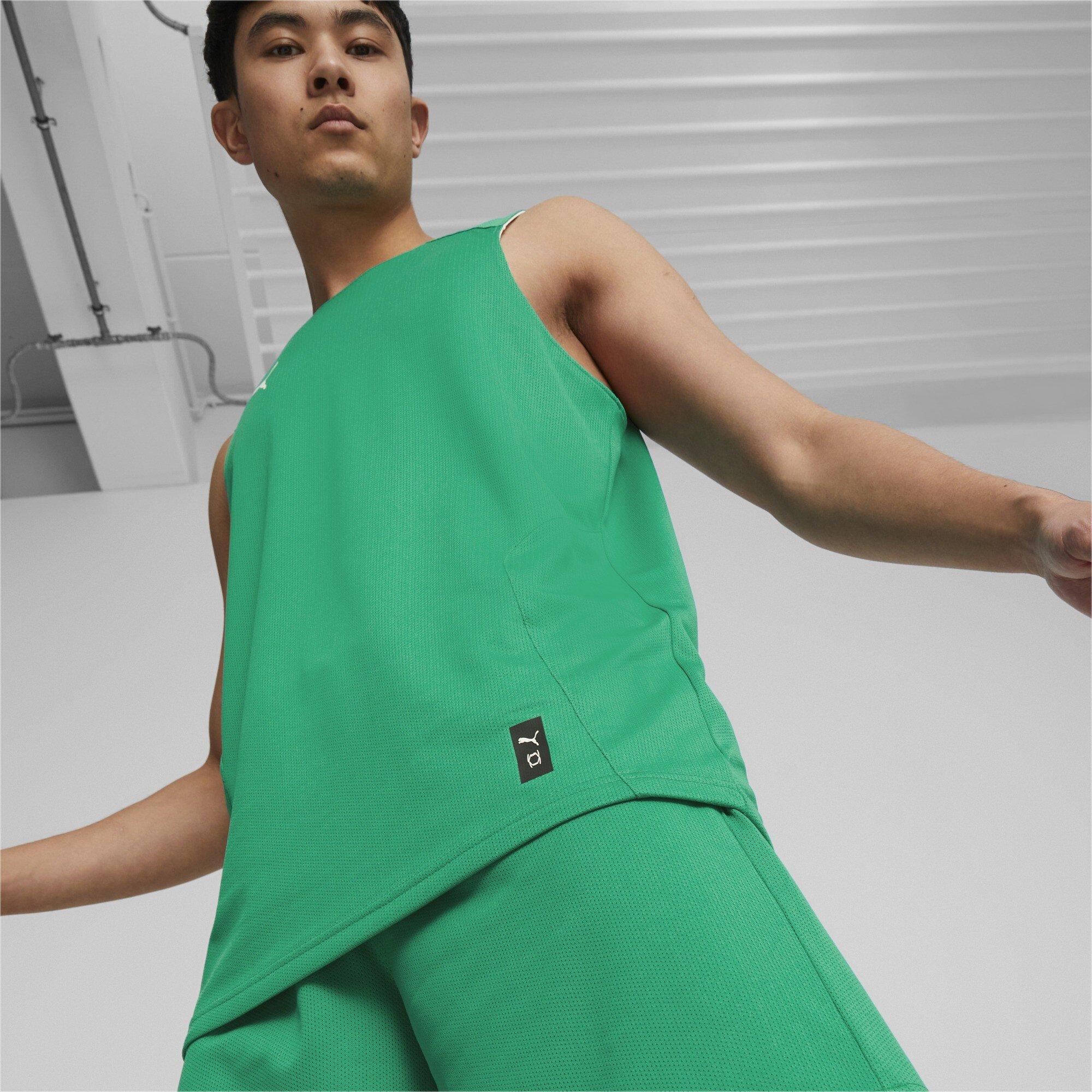 Pepper Green - Puma - Men's Hoops Team Reverse Practice Performance Basketball Jersey - 6