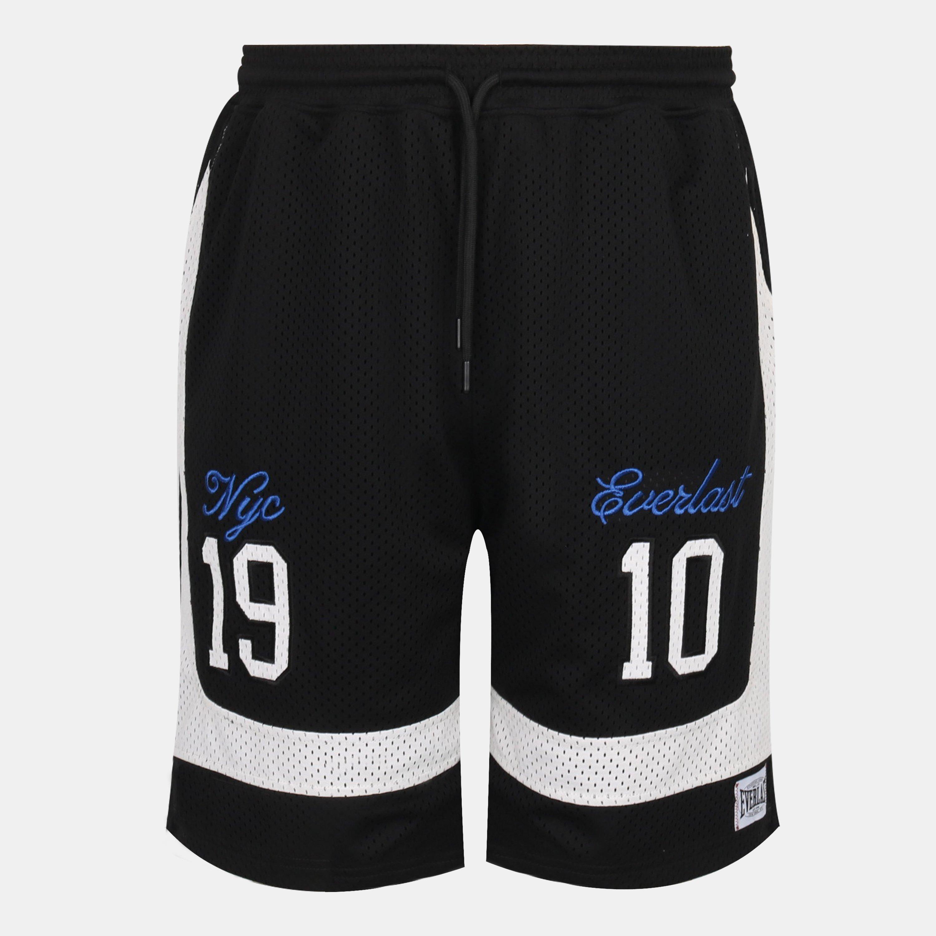 Everlast Men's Knee Length Open Pockets Basketball Shorts - Black - S