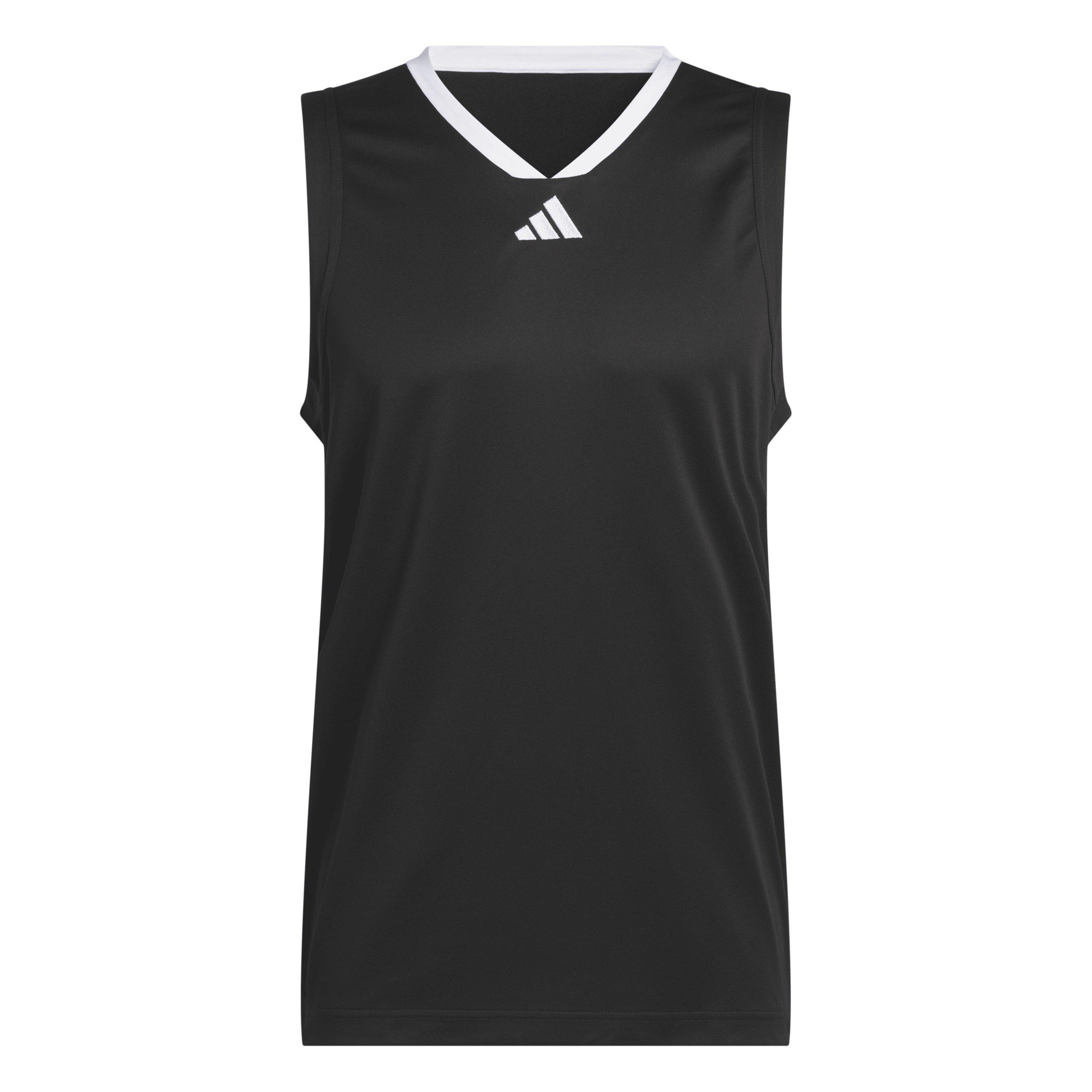 Black/White - adidas - Stripe Performance Basketball Jersey - 1