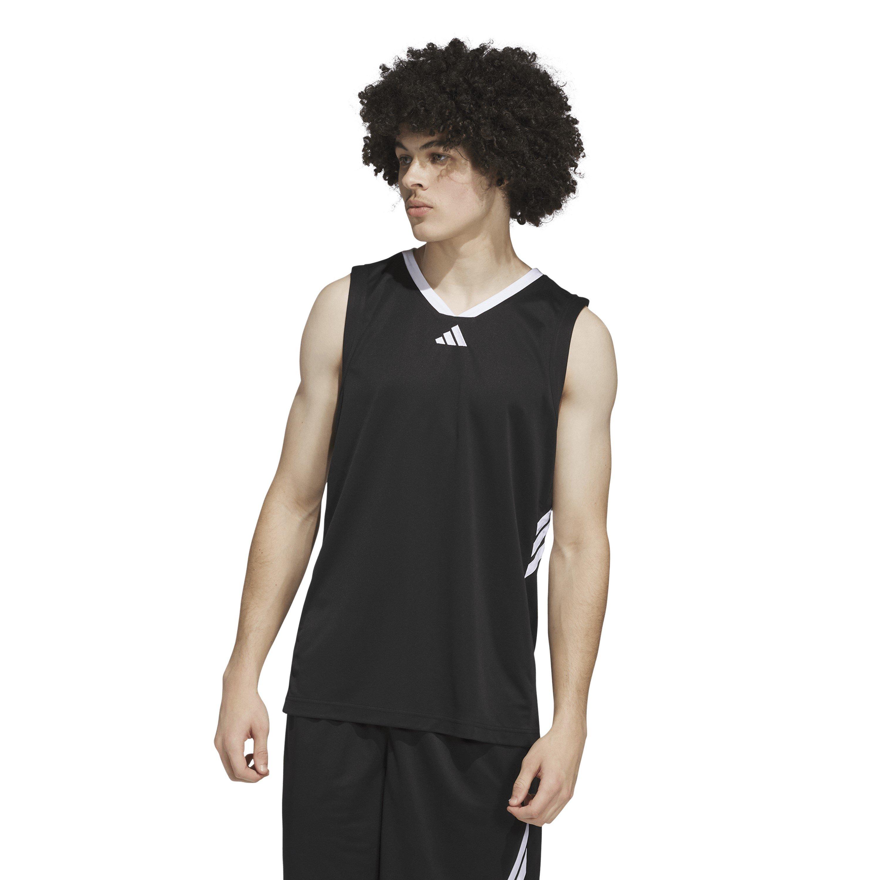 Black/White - adidas - Stripe Performance Basketball Jersey - 2