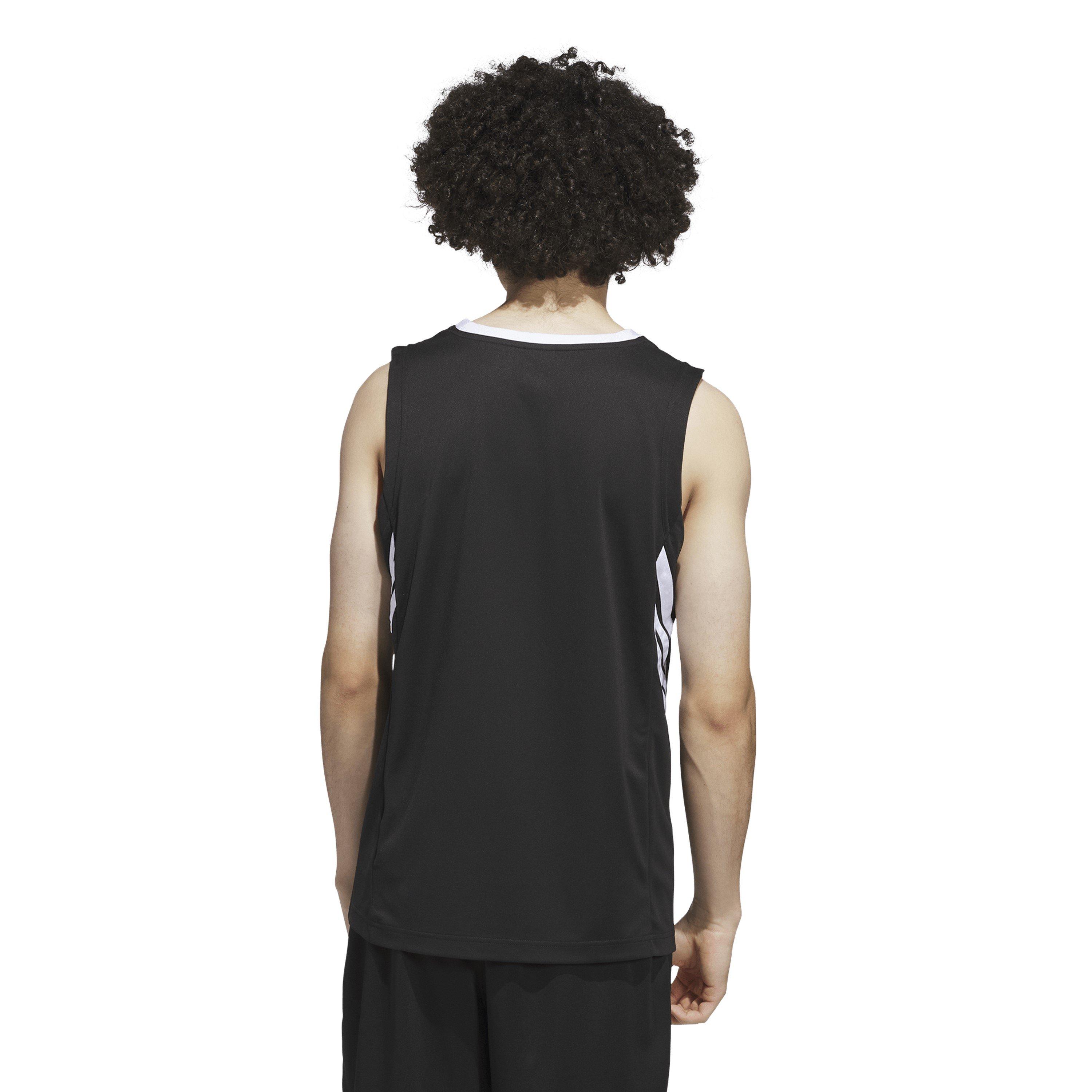 Black/White - adidas - Stripe Performance Basketball Jersey - 3