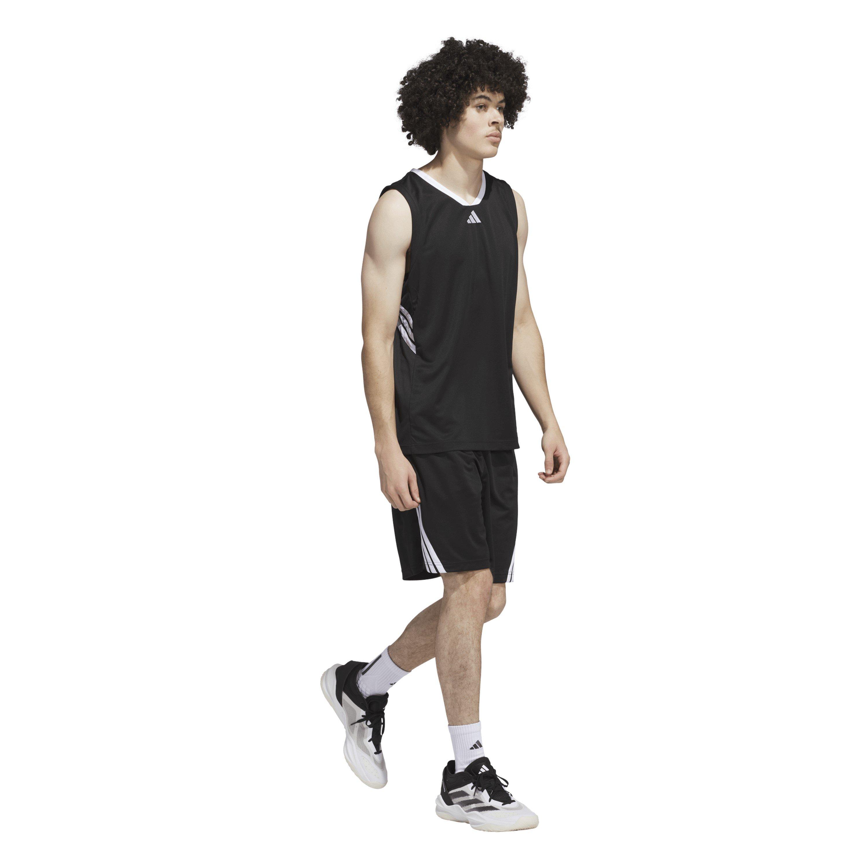 Black/White - adidas - Stripe Performance Basketball Jersey - 6